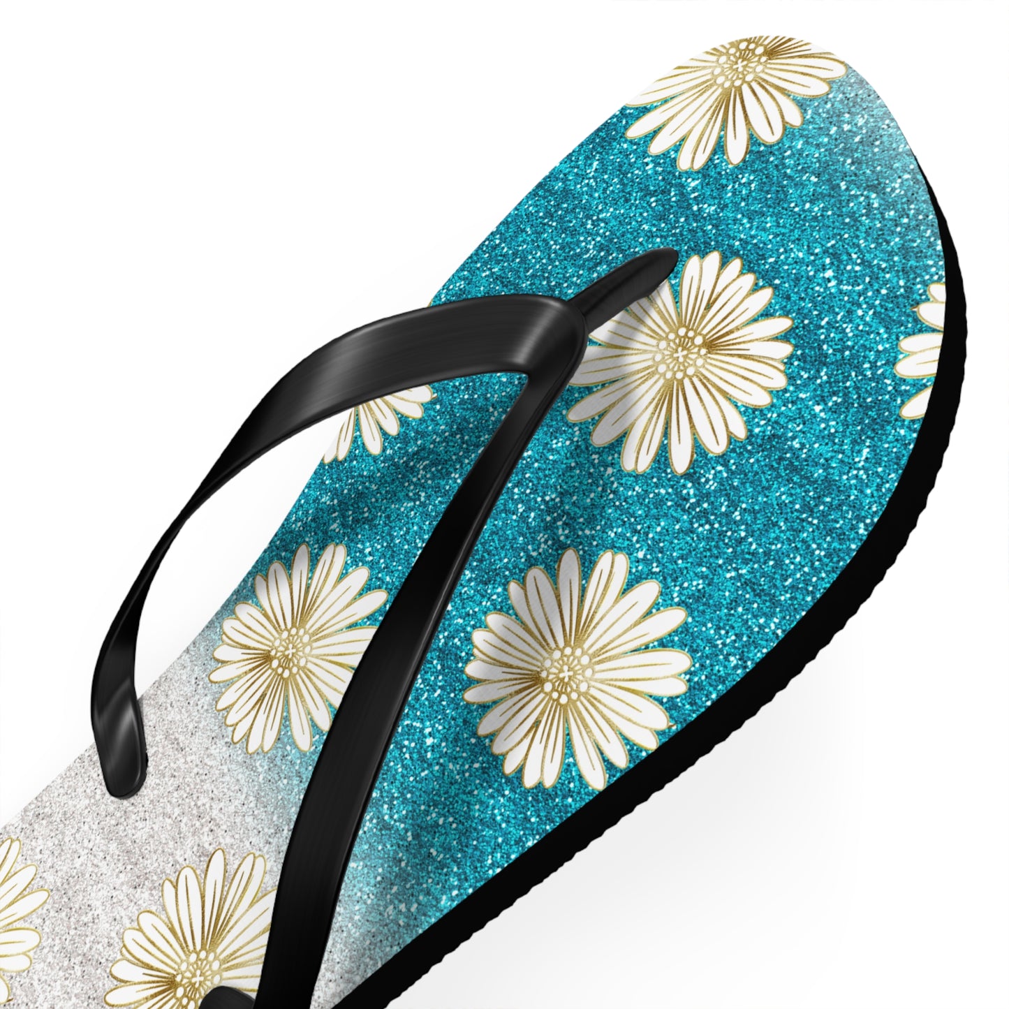 Women's Daisy Flip Flops / Sparkle Beach Flip Flops