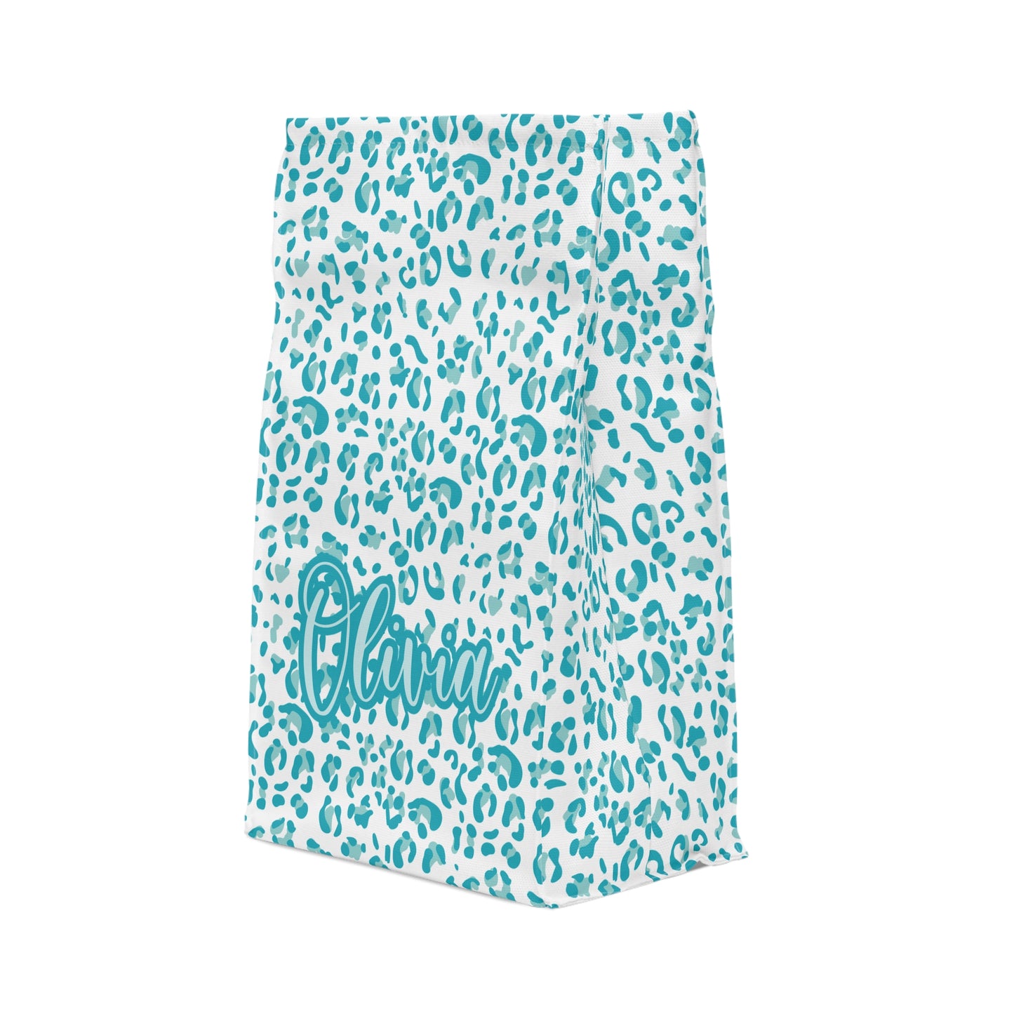 Leopard Print Lunch Bag / Blue Lunch Tote