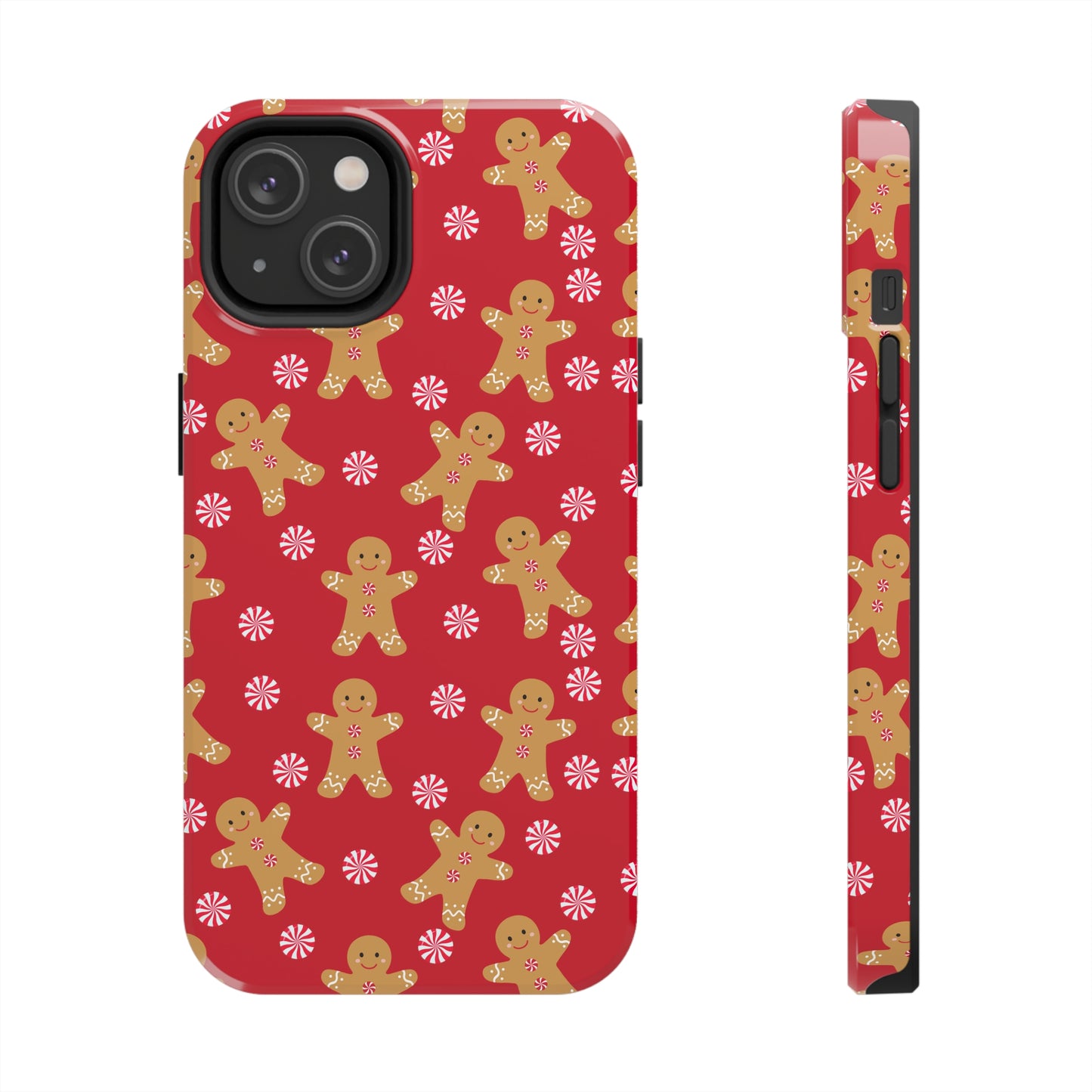 red christmas gingerbread man iphone case