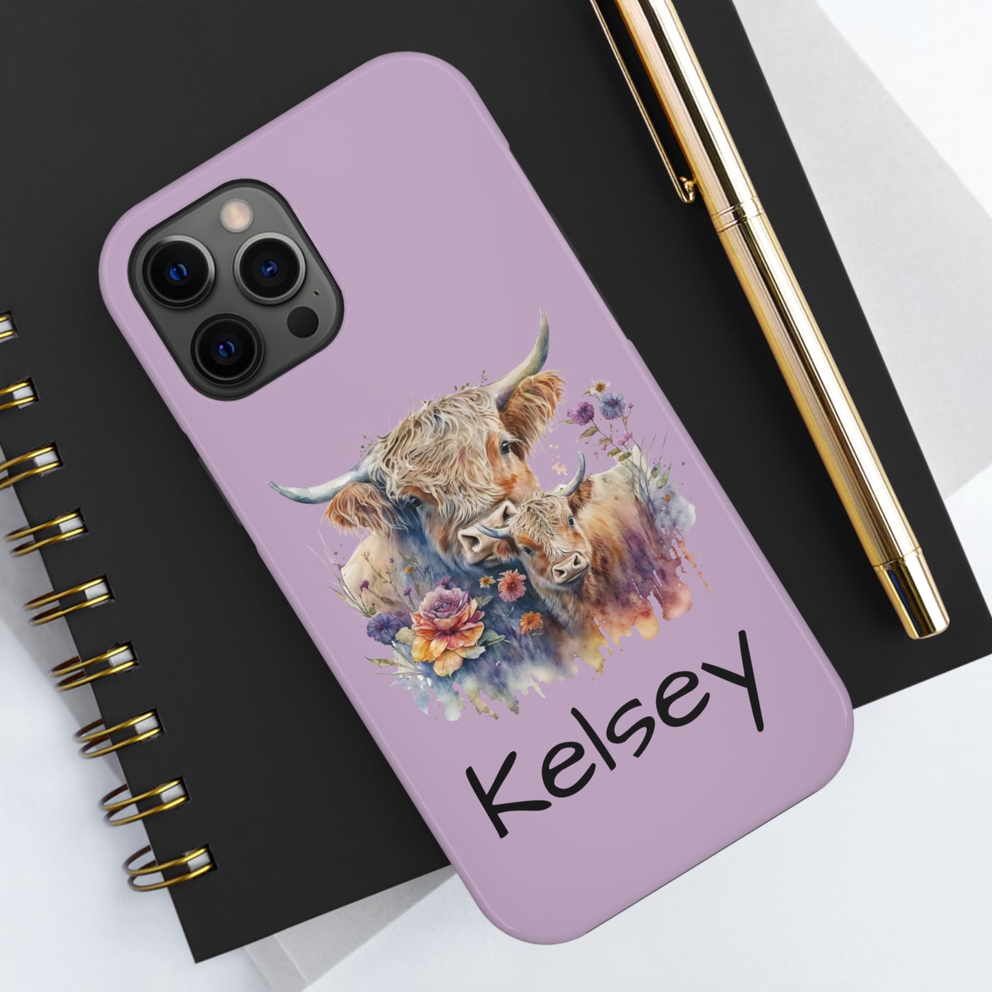 Highland Cow IPhone Case / Personalized Purple Phone Case