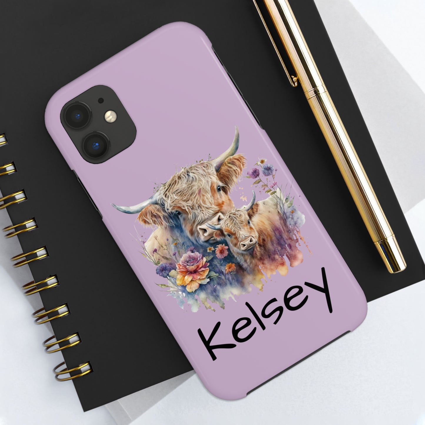 Highland Cow IPhone Case / Personalized Purple Phone Case