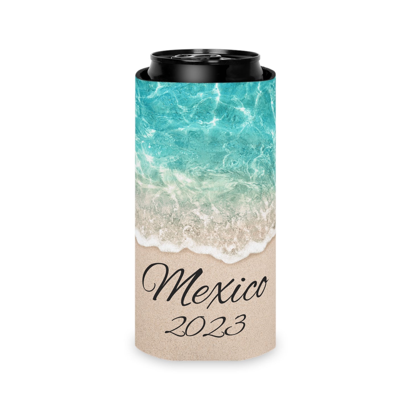 Personalized Can Cooler, Beach Vacation  Koozie