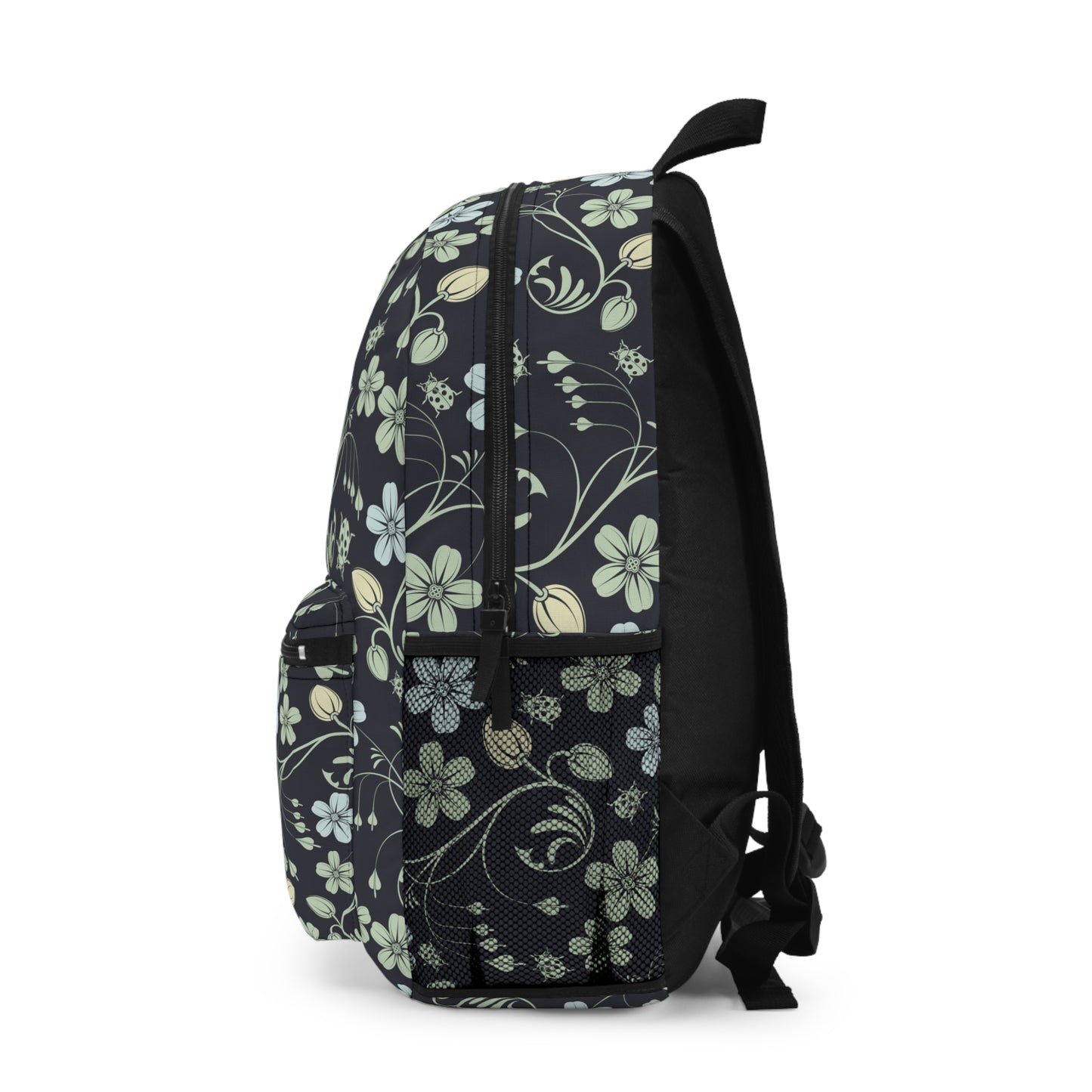 Black Floral Backpack /  Girl's Bookbag