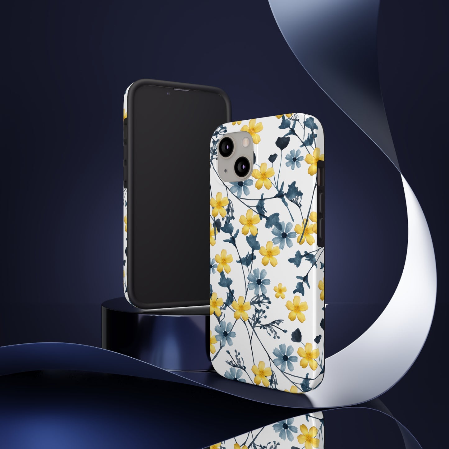 Yelllow Flower Iphone Case / Blue Iphone Case