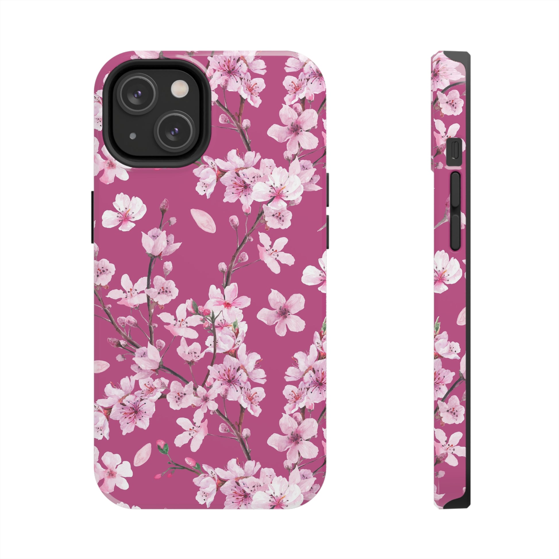 pink cherry blossom iphone case
