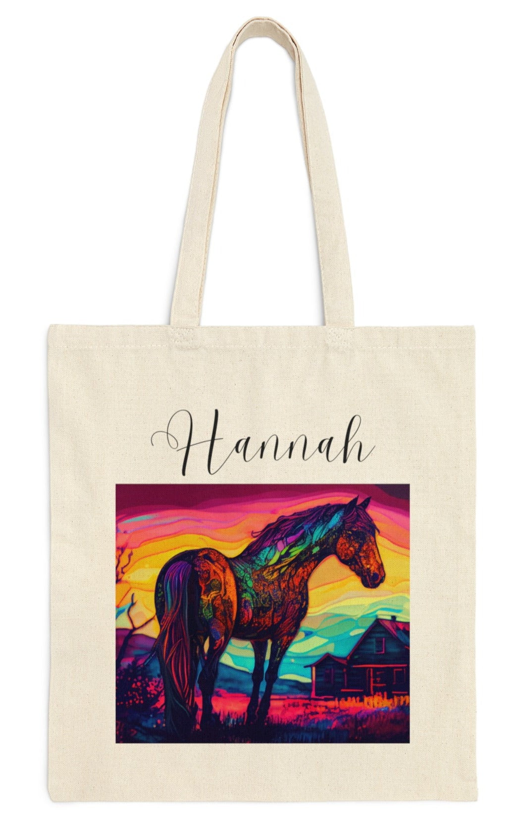 Personalized horse tote bag