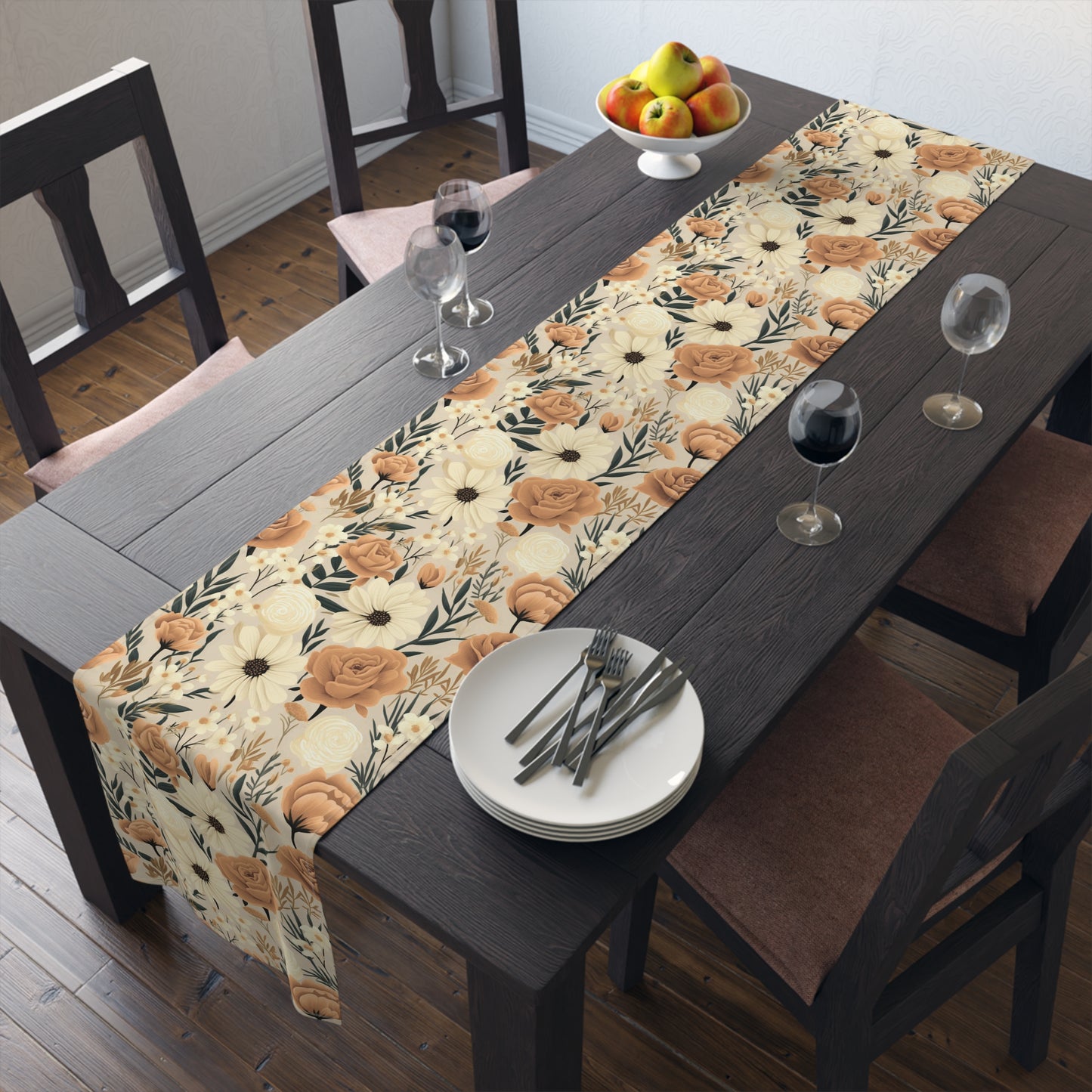 Fall Table Runner / Fall Flower Print