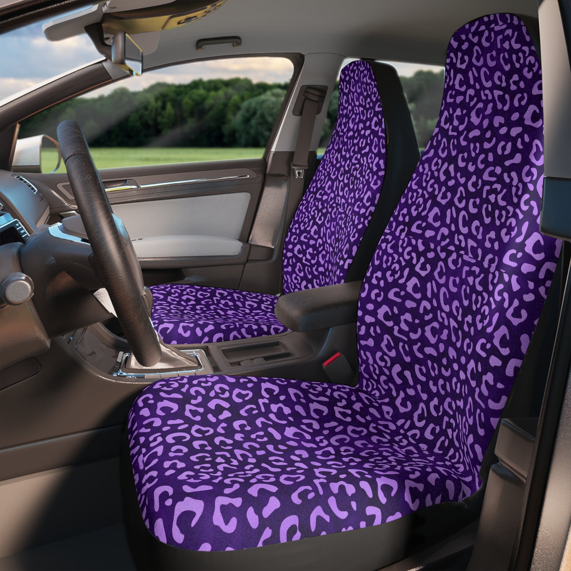 purple leopard print car seat covers