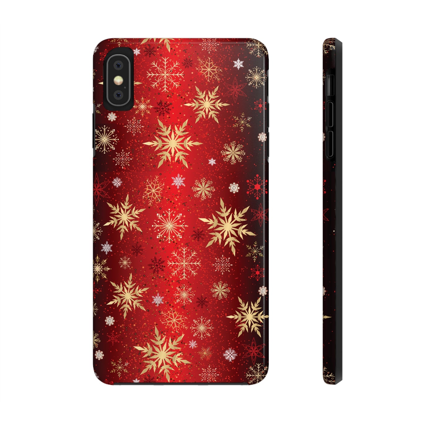 Winter Red And Gold Snowflake Phone Case