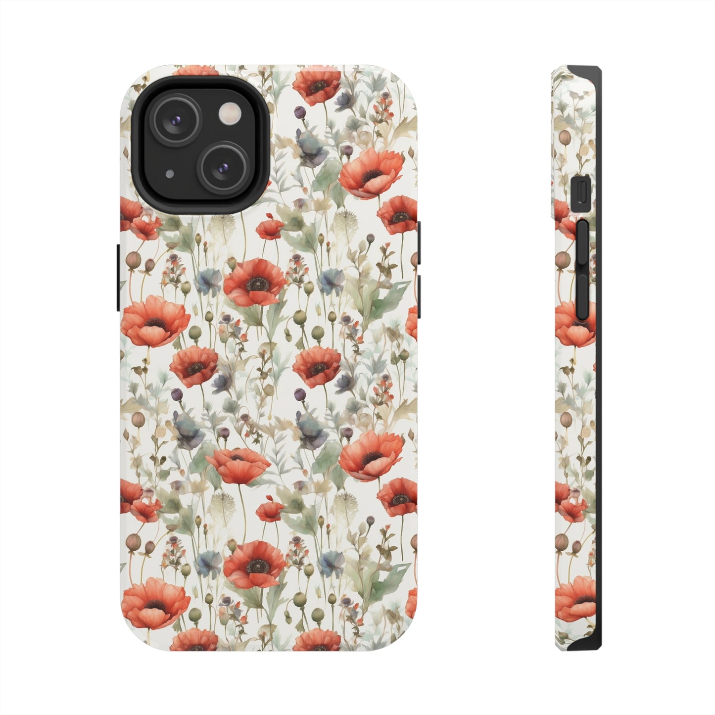 red poppy flower iphone case
