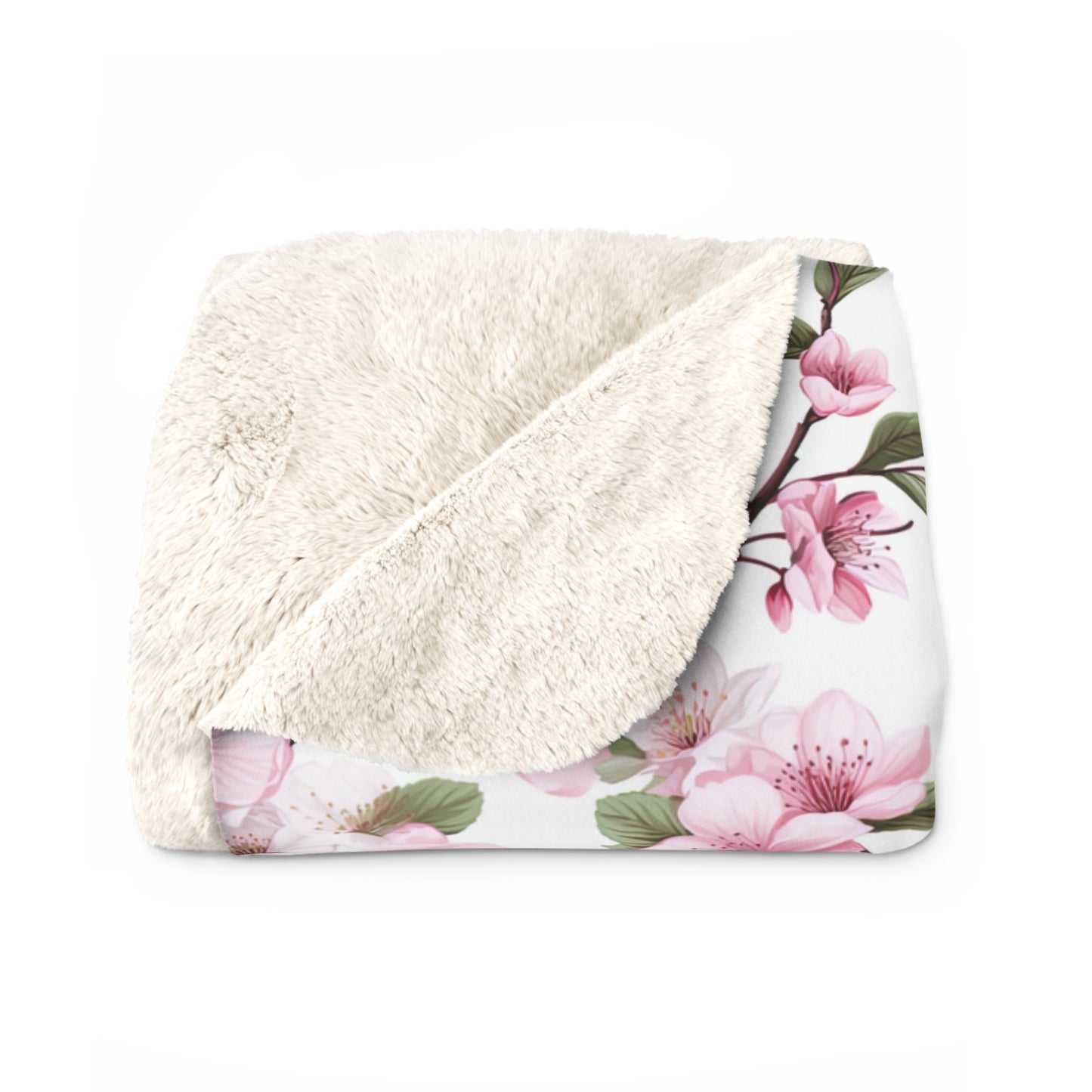 Sakura Cherry Blossom Sherpa Blanket