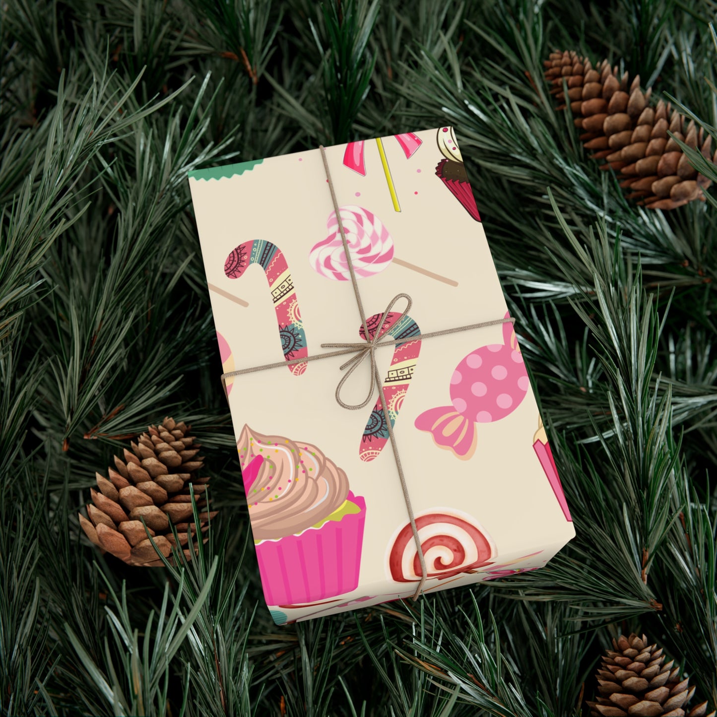 Retro Christmas Candy Wrapping Paper