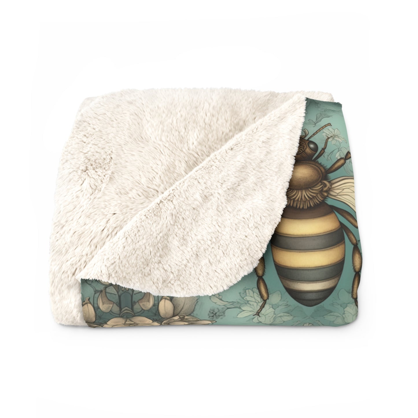 Vintage Honey Bee Sherpa  Blanket