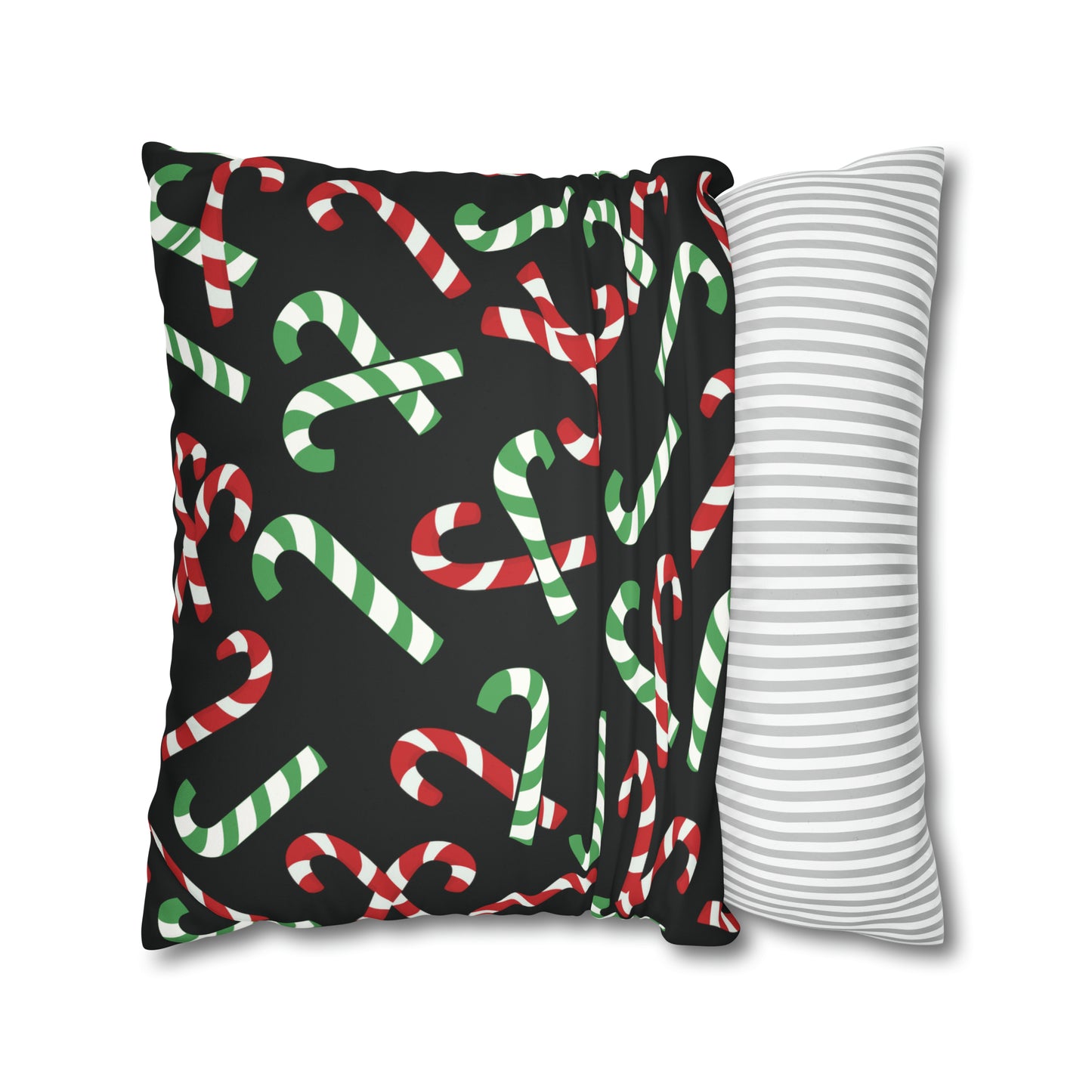 Christmas Candy Cane Pillow Case / Faux Suede Pillow Cover