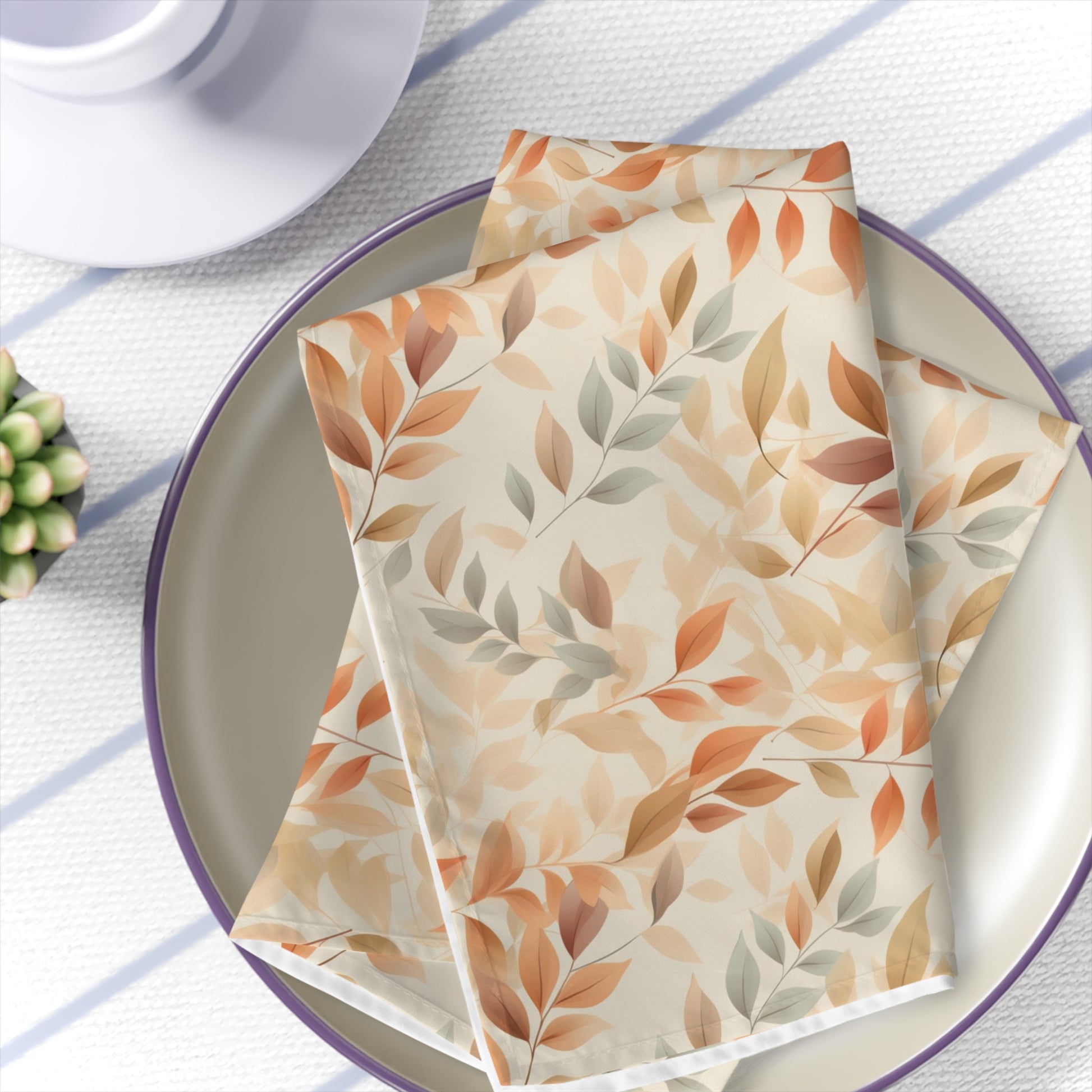 fall leaves cloth napkins in a set of 4
