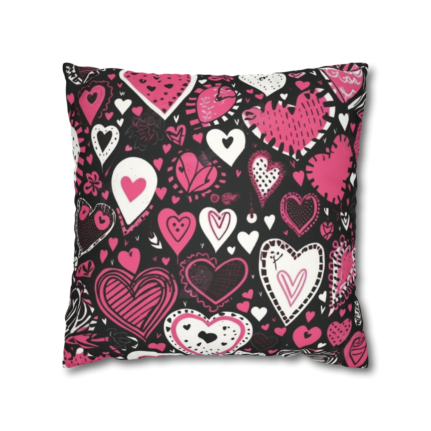 Pink Valentine's Day Heart Pillow Case