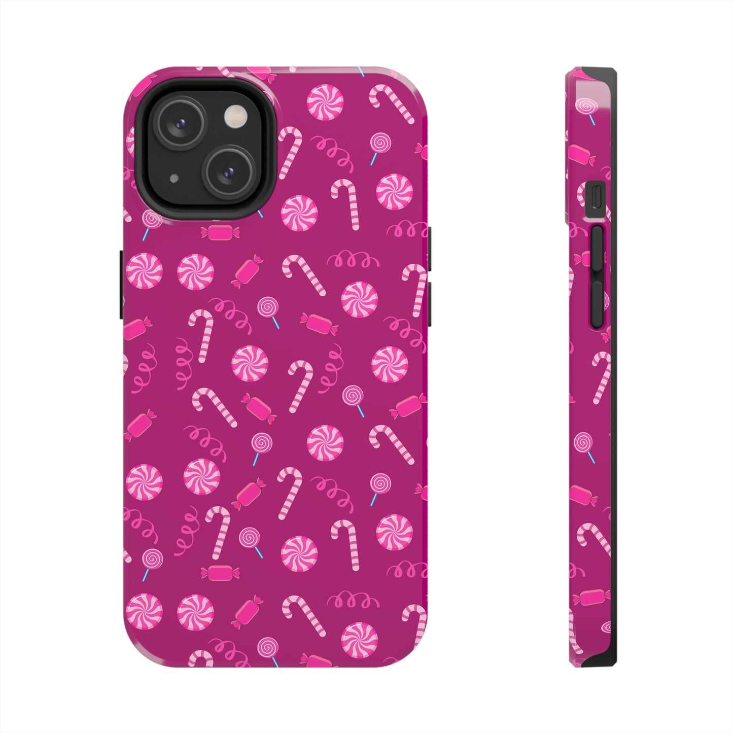 pink candy cane christmas iphone case