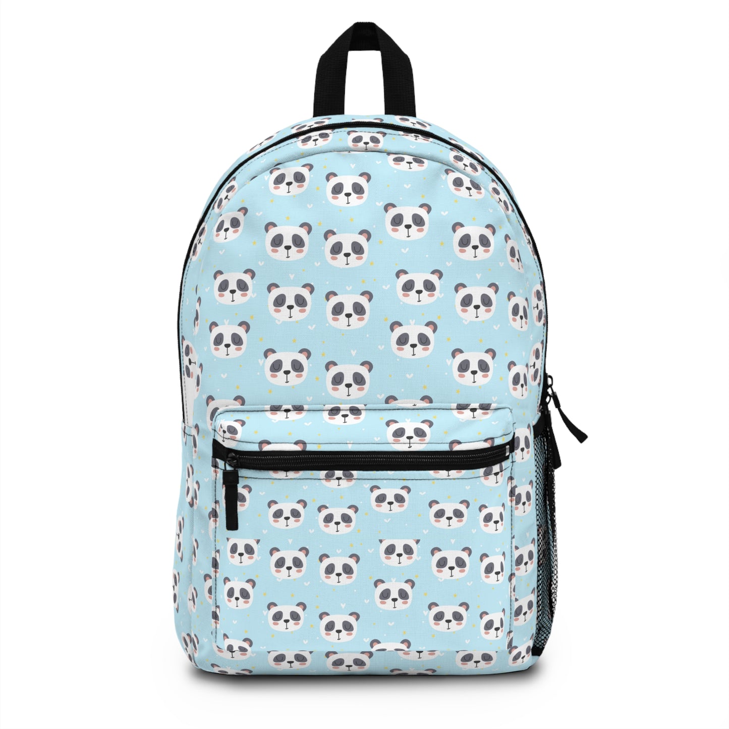 blue backpack with panda bear print