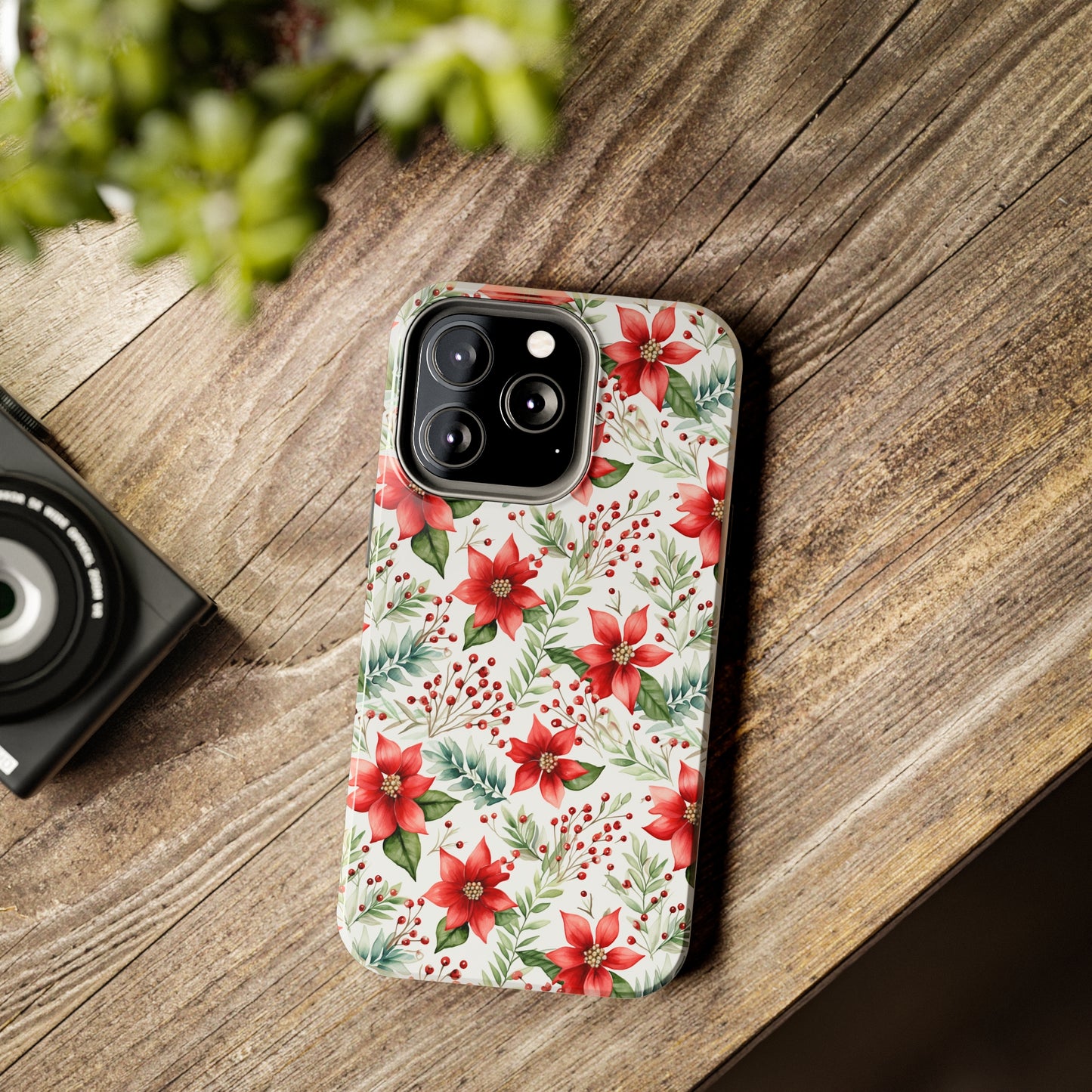 Christmas Poinsettia Phone Cases