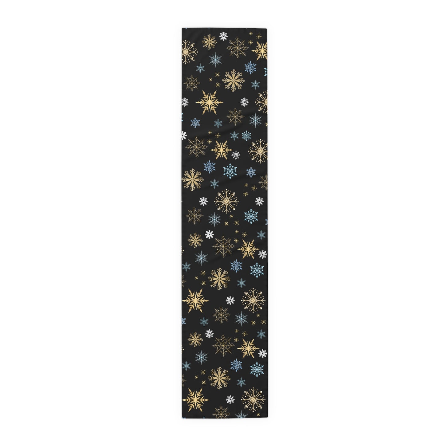 Blue And Gold Christmas Snowflake Table Runner