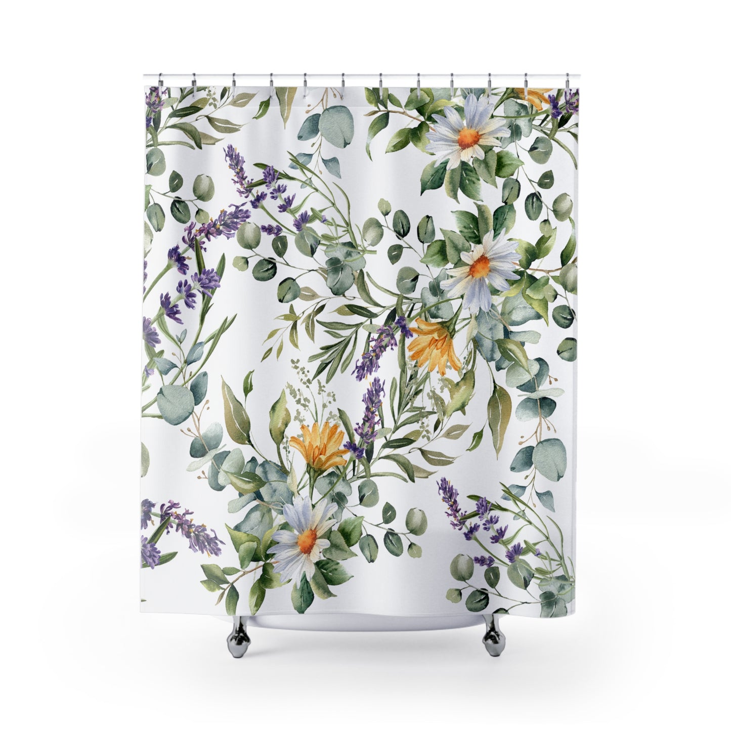 Floral Shower Curtain  / Summer Bathroom Decor