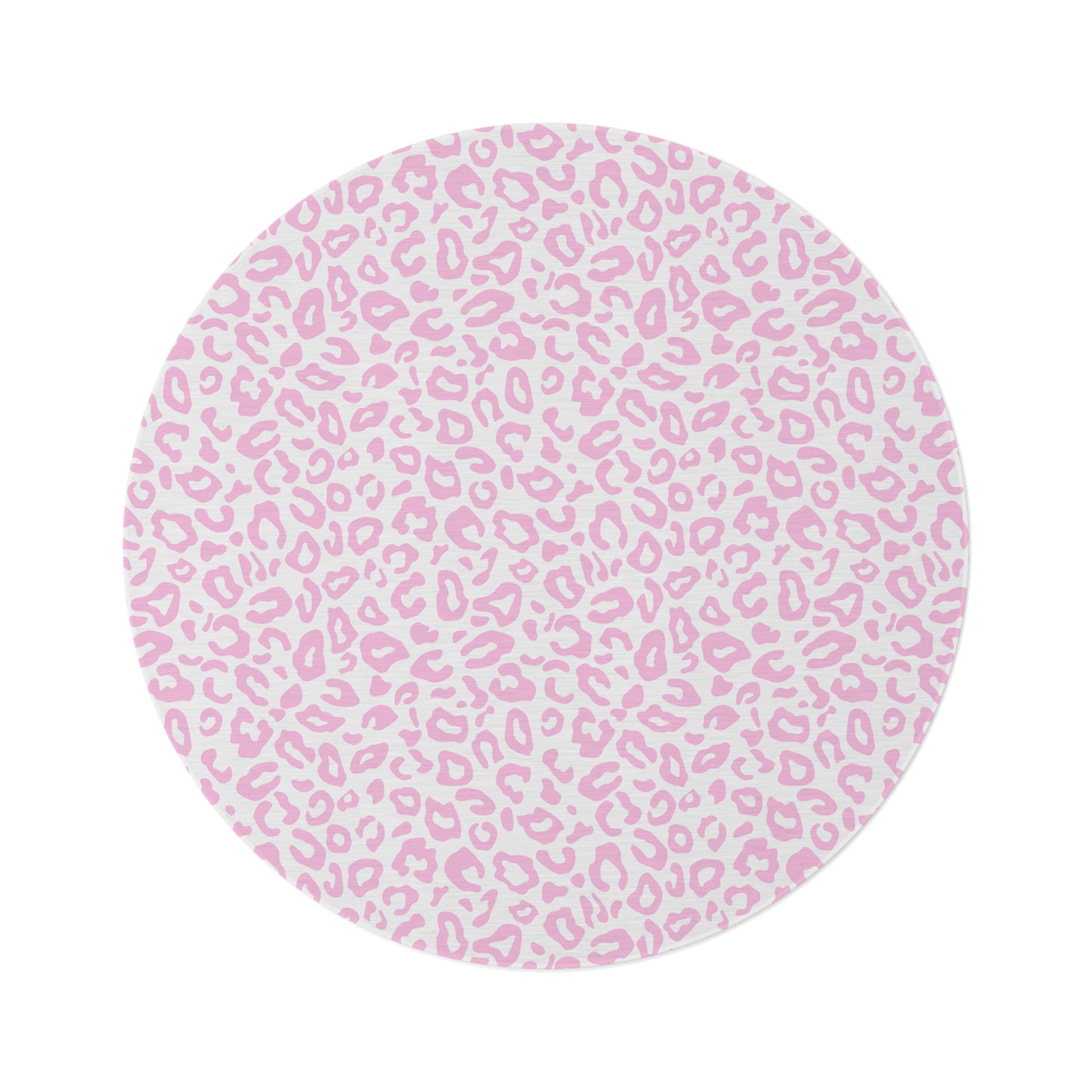 Pink Leopard Print Round Rug