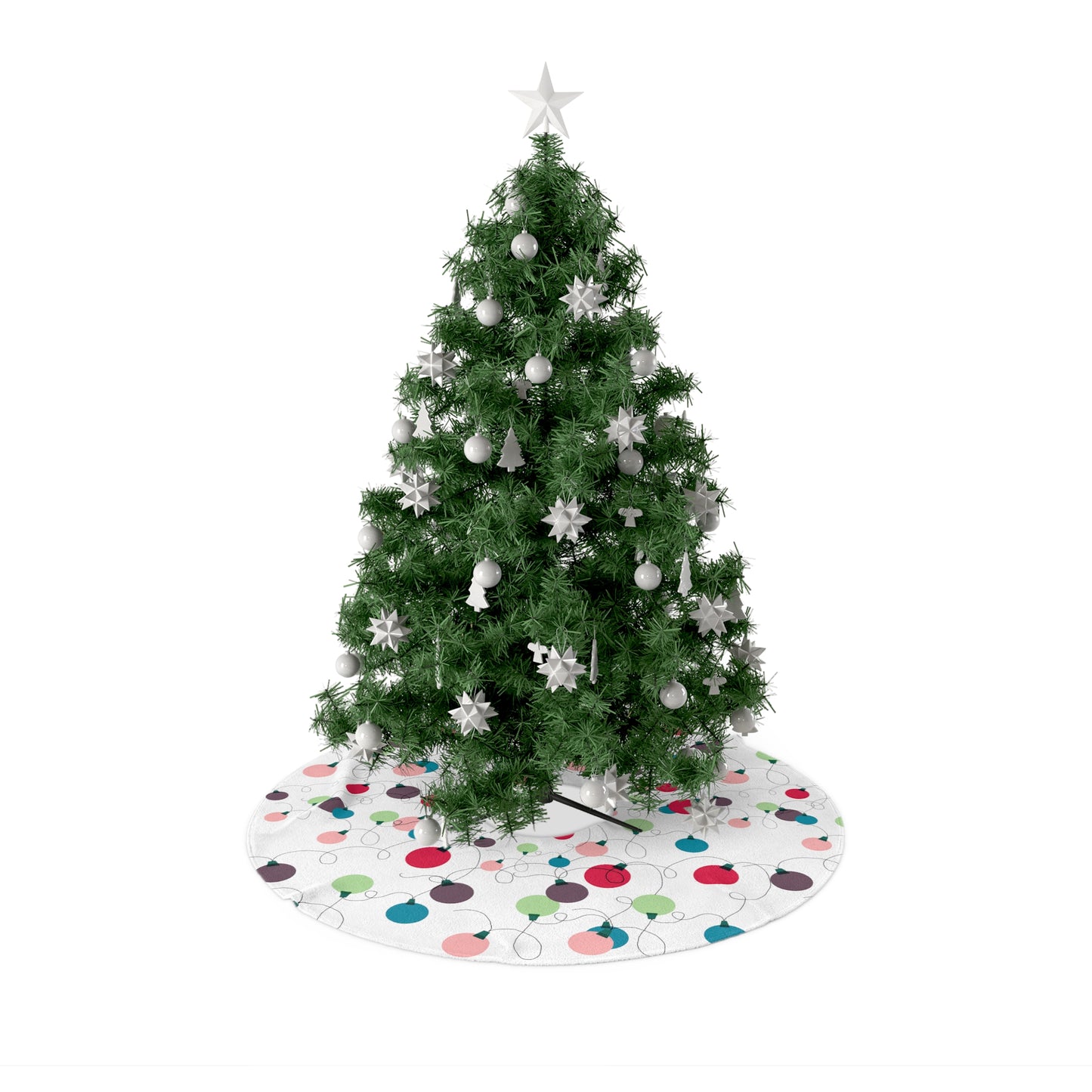 Christmas Lights Tree Skirt / Christmas Decor / Holiday Lights / Messy Lights Tree Skirt