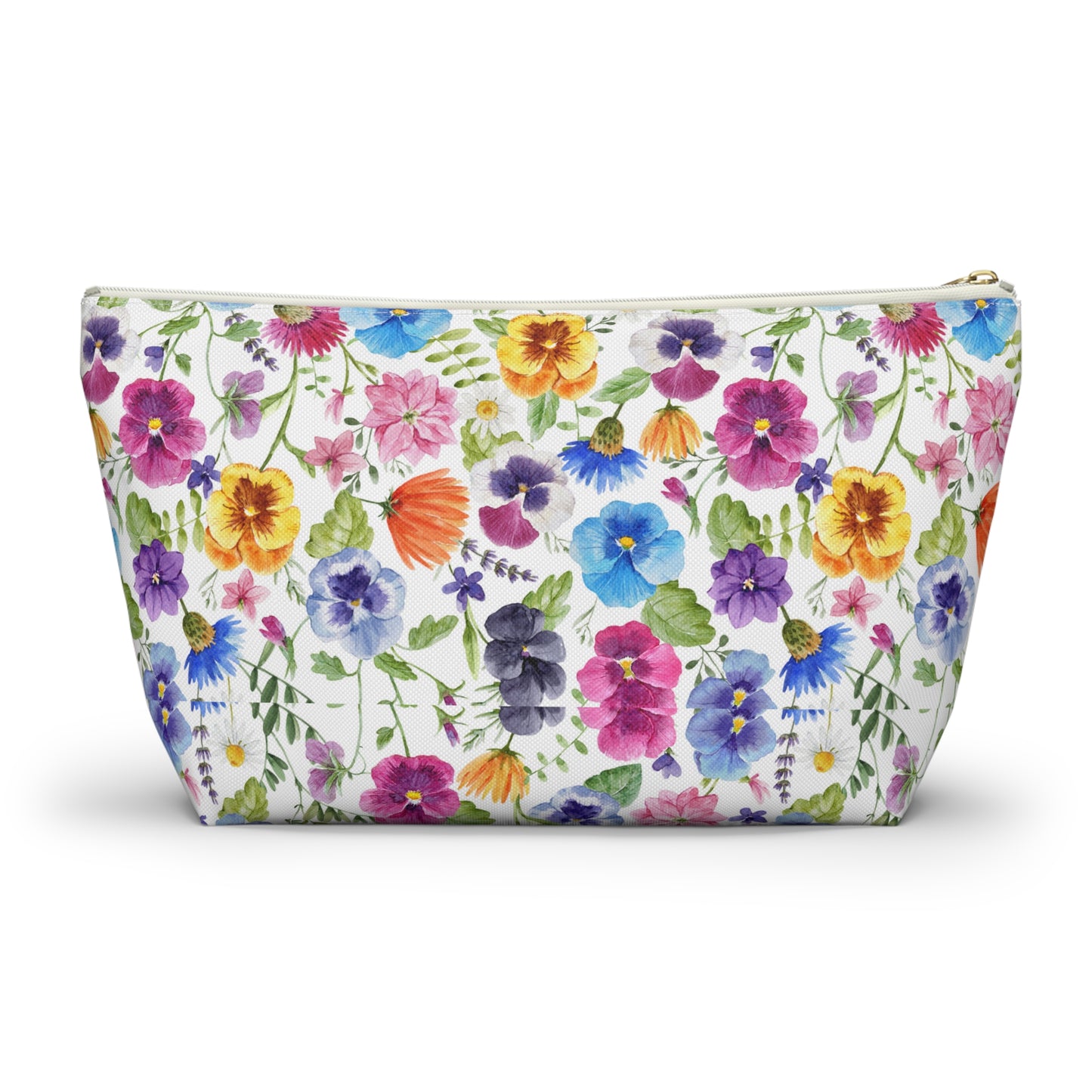 Floral Makeup Bag / Pansy Cosmetic Bag