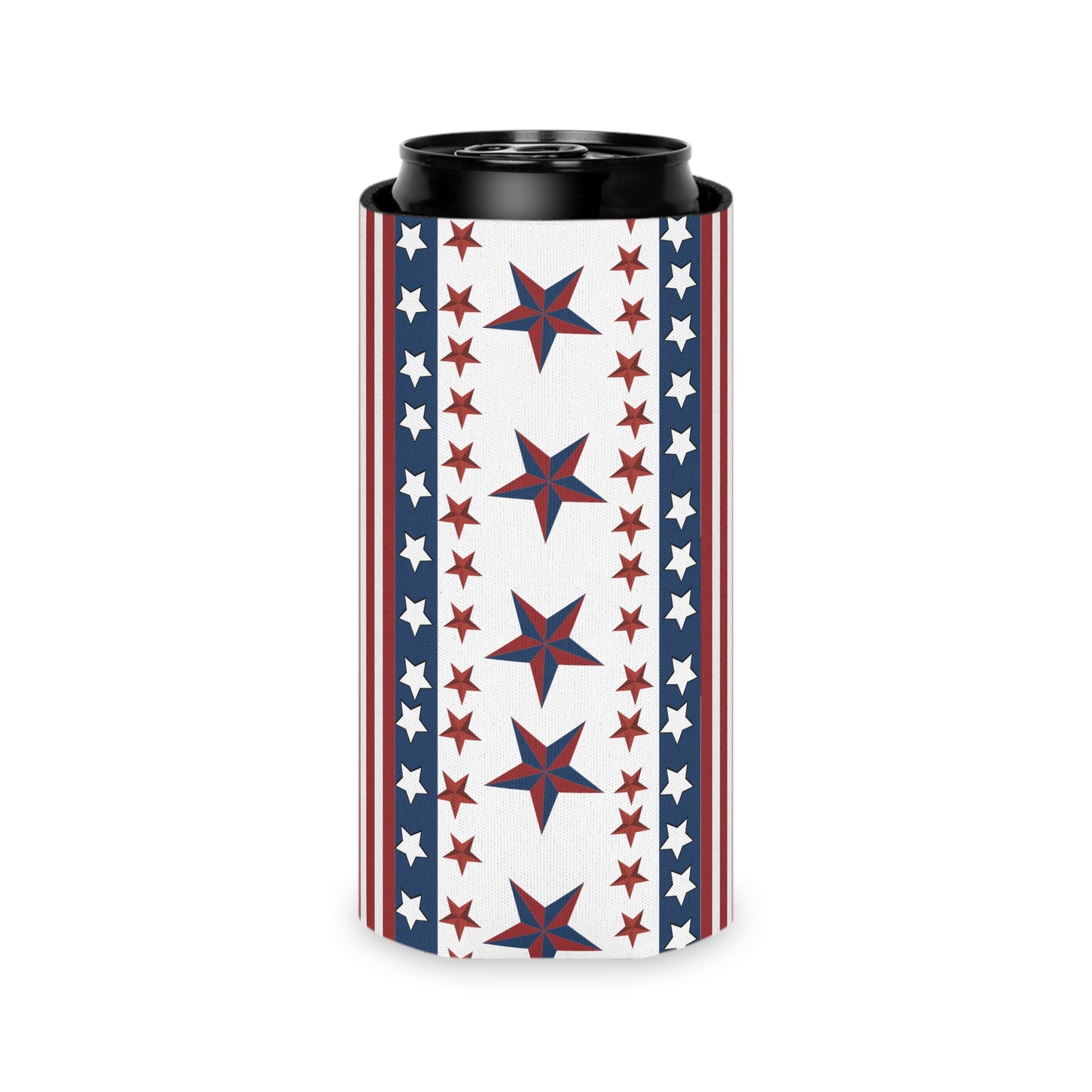 4th of july usa patriotic can cooler