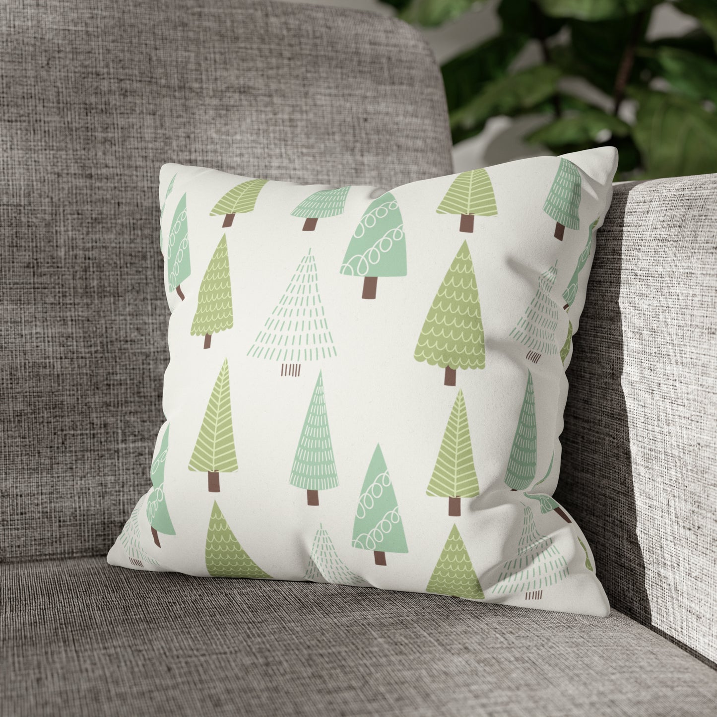 Green Christmas Tree  Pillow Case