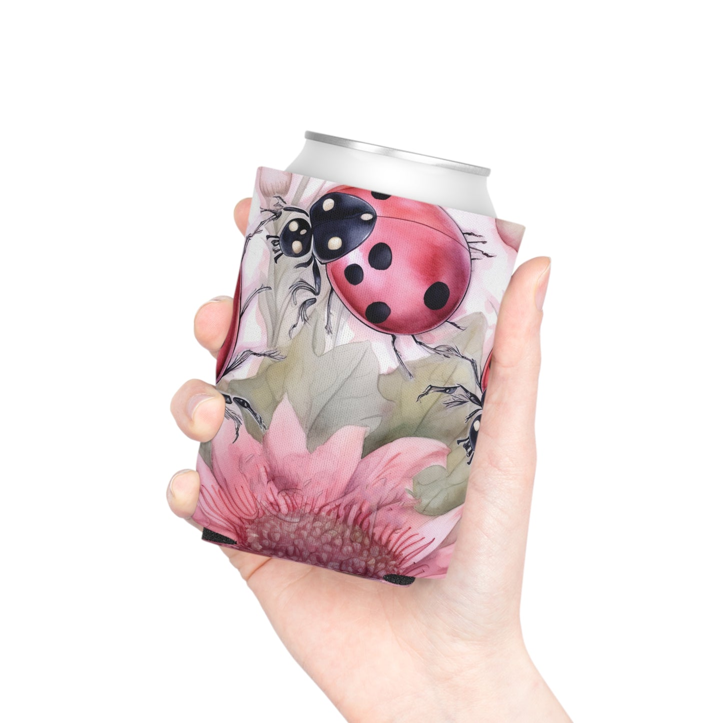 Ladybug Can Cooler, Summer Drink Sleeve