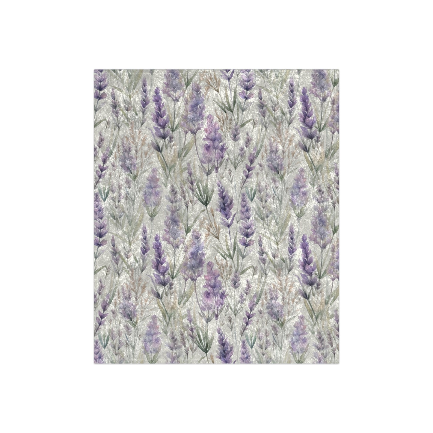 Lavender Floral Crushed Velvet Blanket