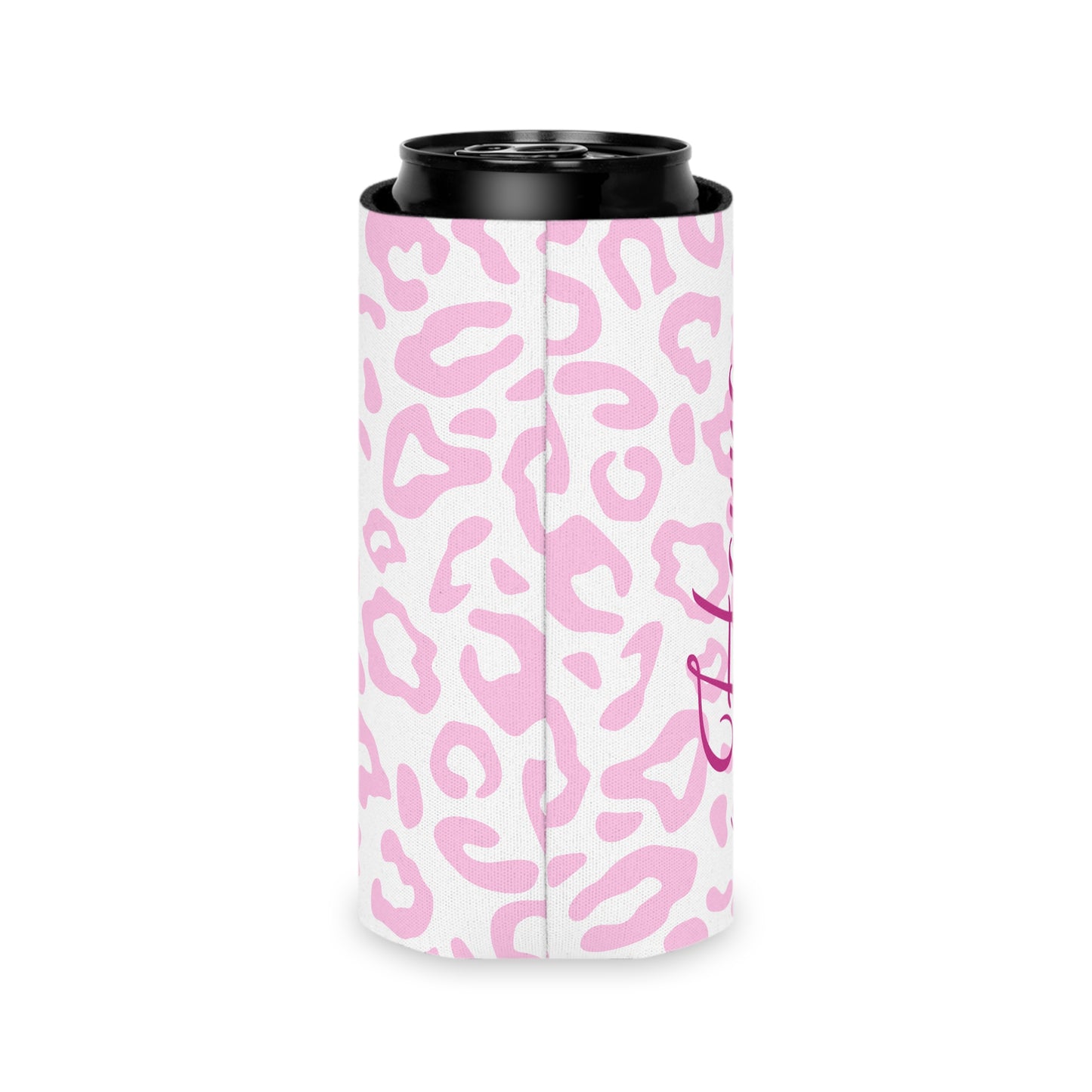 Leopard Print Can Cooler / Personalized Name Koozie