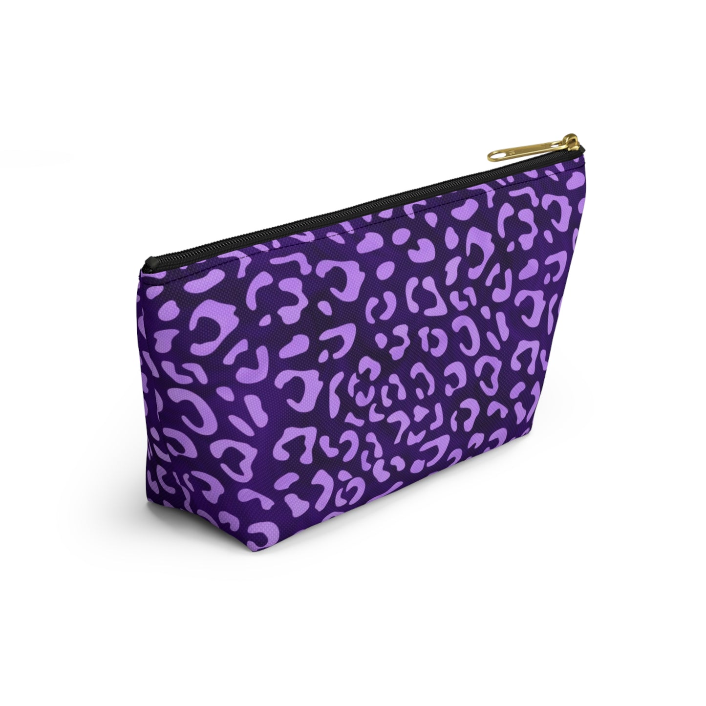 Leopard Print Makeup Bag / Personalized Purple Cosmetic Bag