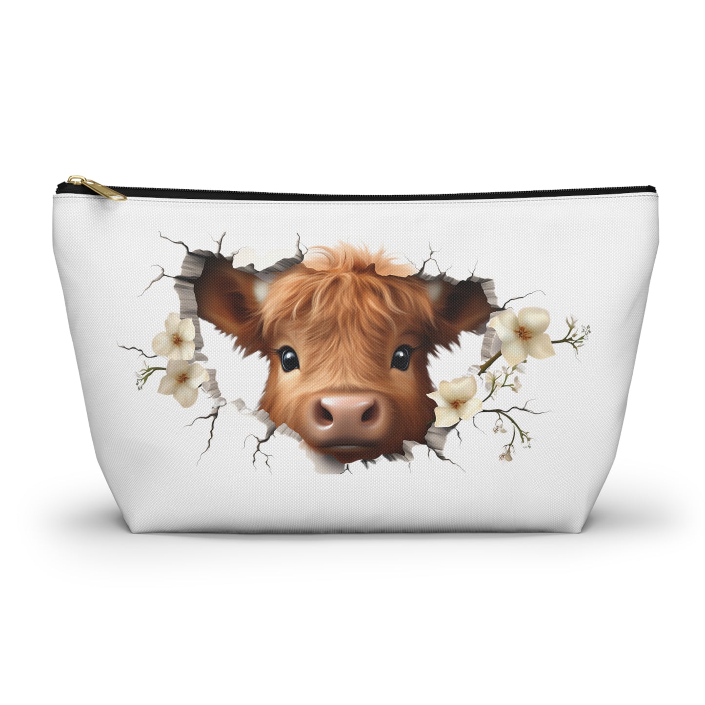 3d higland cow makeup bag