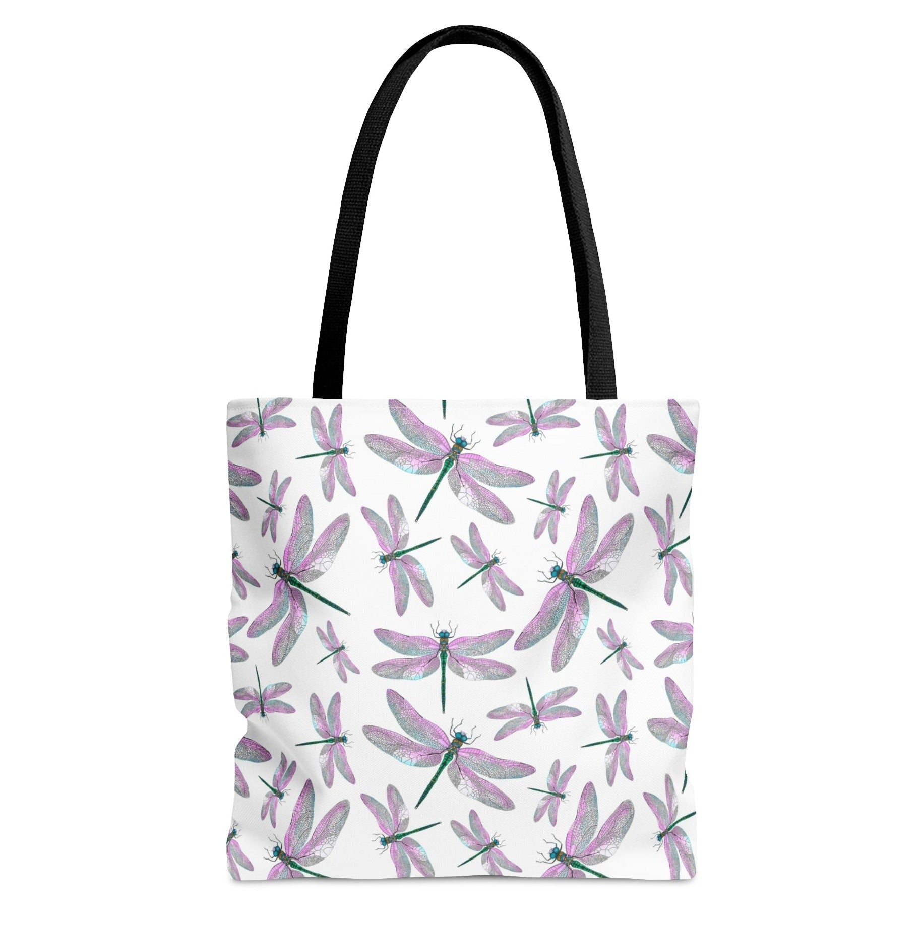 womens purple dragonfly tote bag