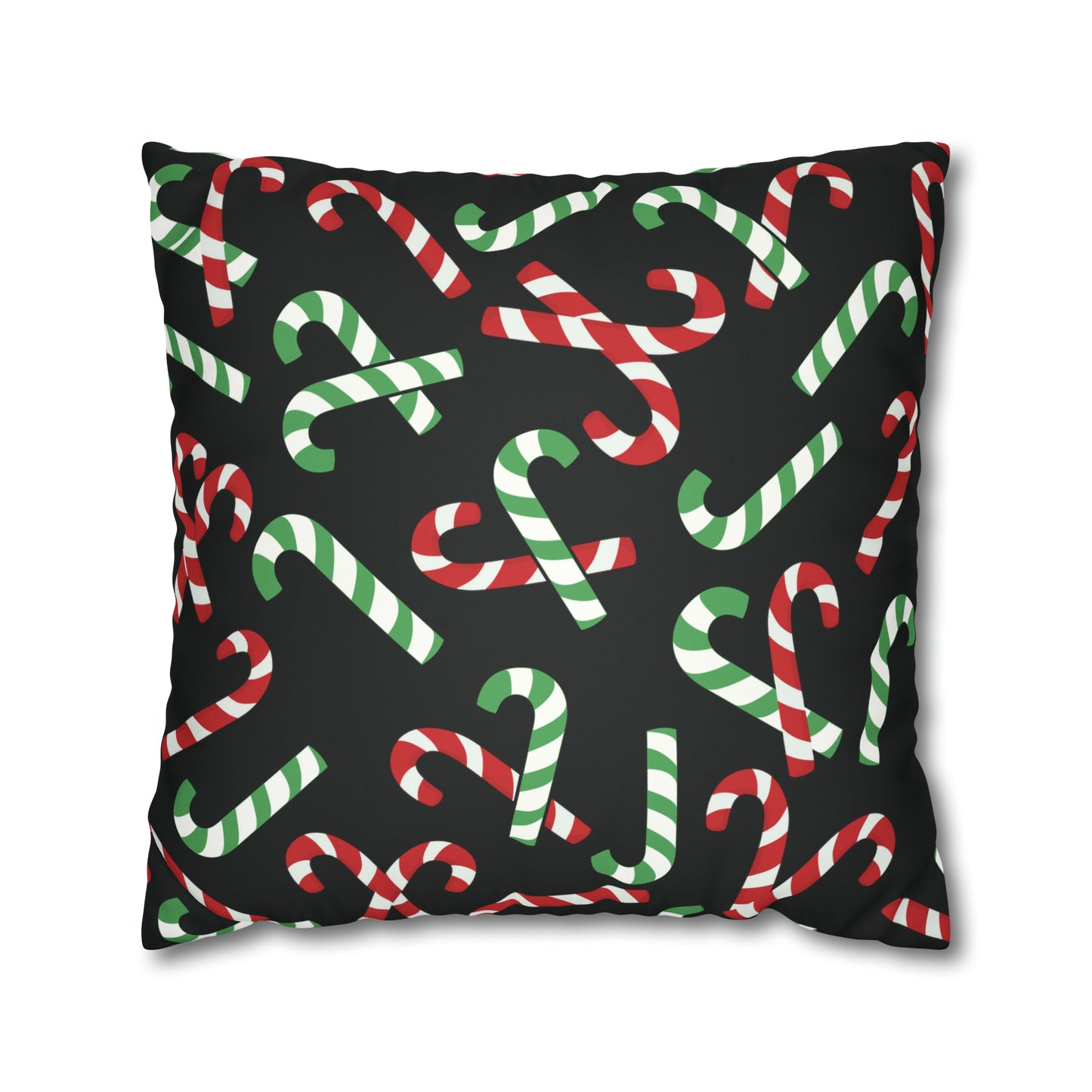 Christmas Candy Cane Pillow Case / Faux Suede Pillow Cover