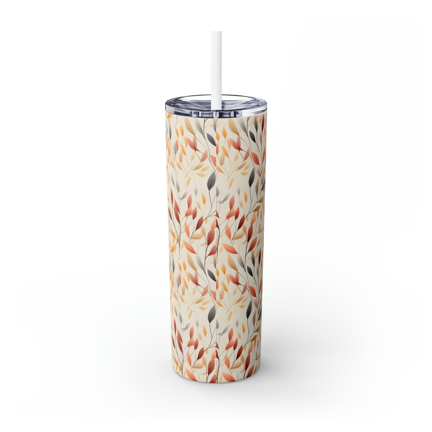 Fall Leaves Skinny Tumbler with Straw, 20oz