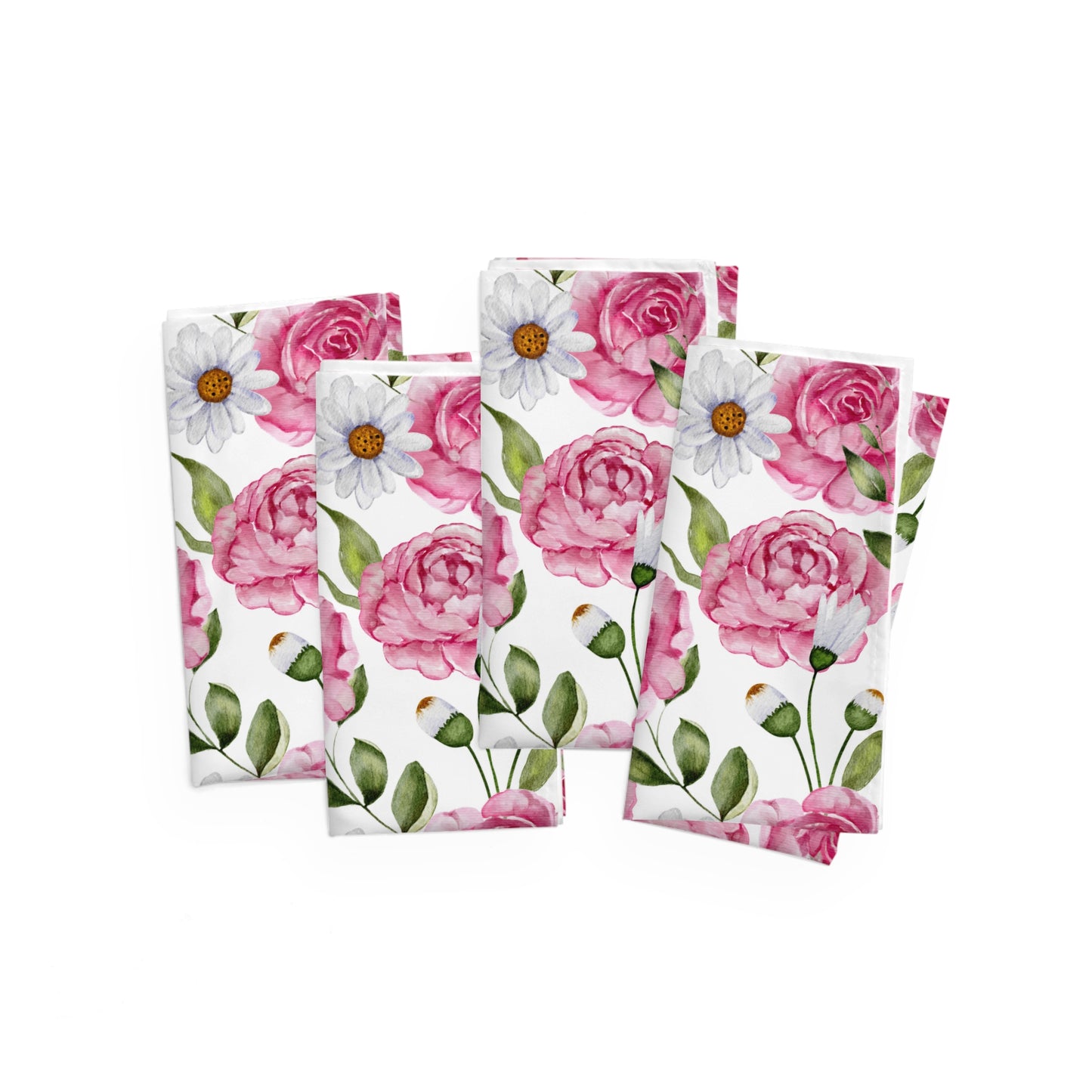 Pink Rose Napkins / Set of 4