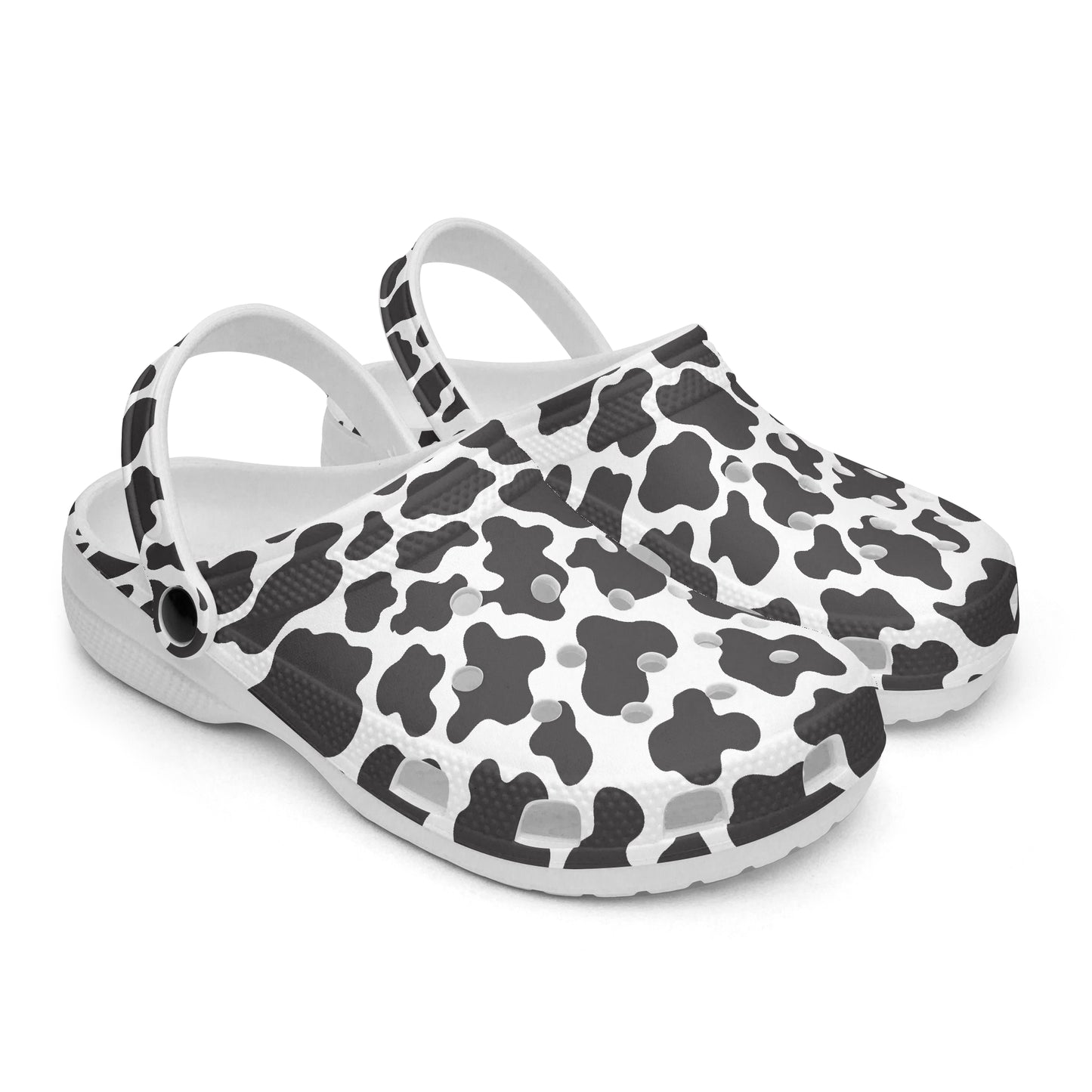 black and white cow print womens summer shoes