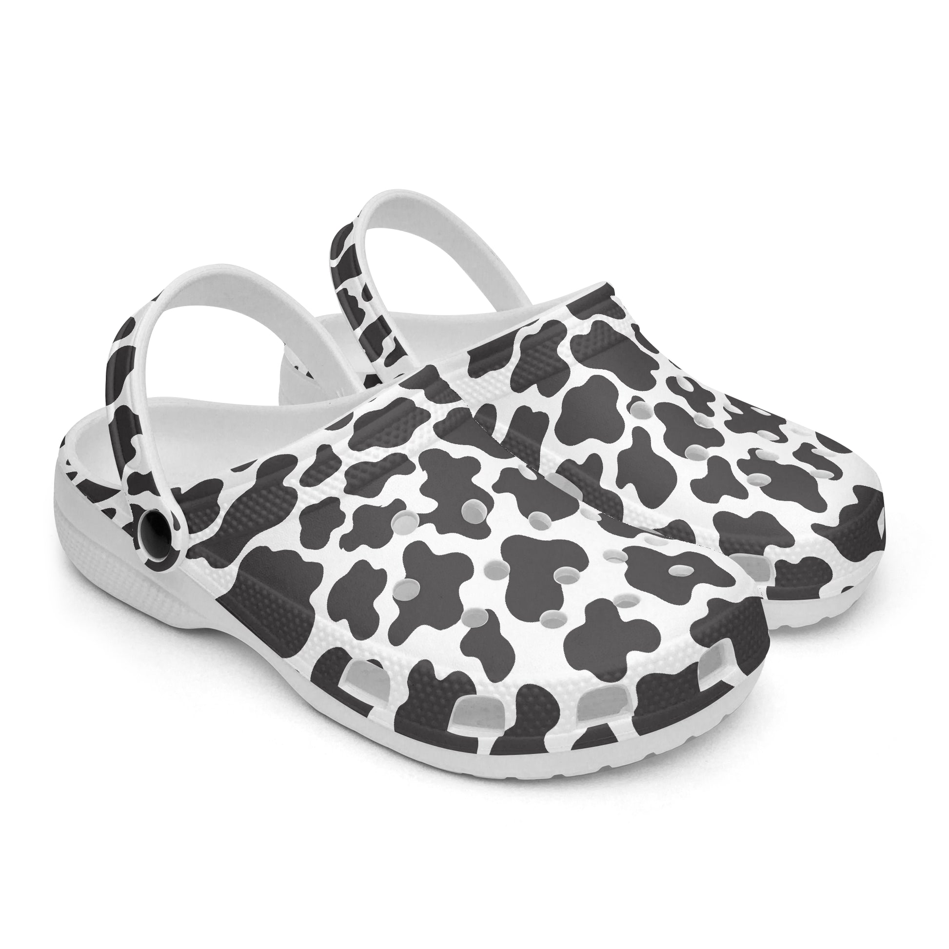 black and white cow print womens summer shoes