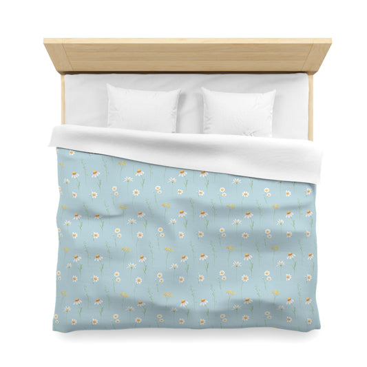 blue daisy duvet cover in twin, queen and king size