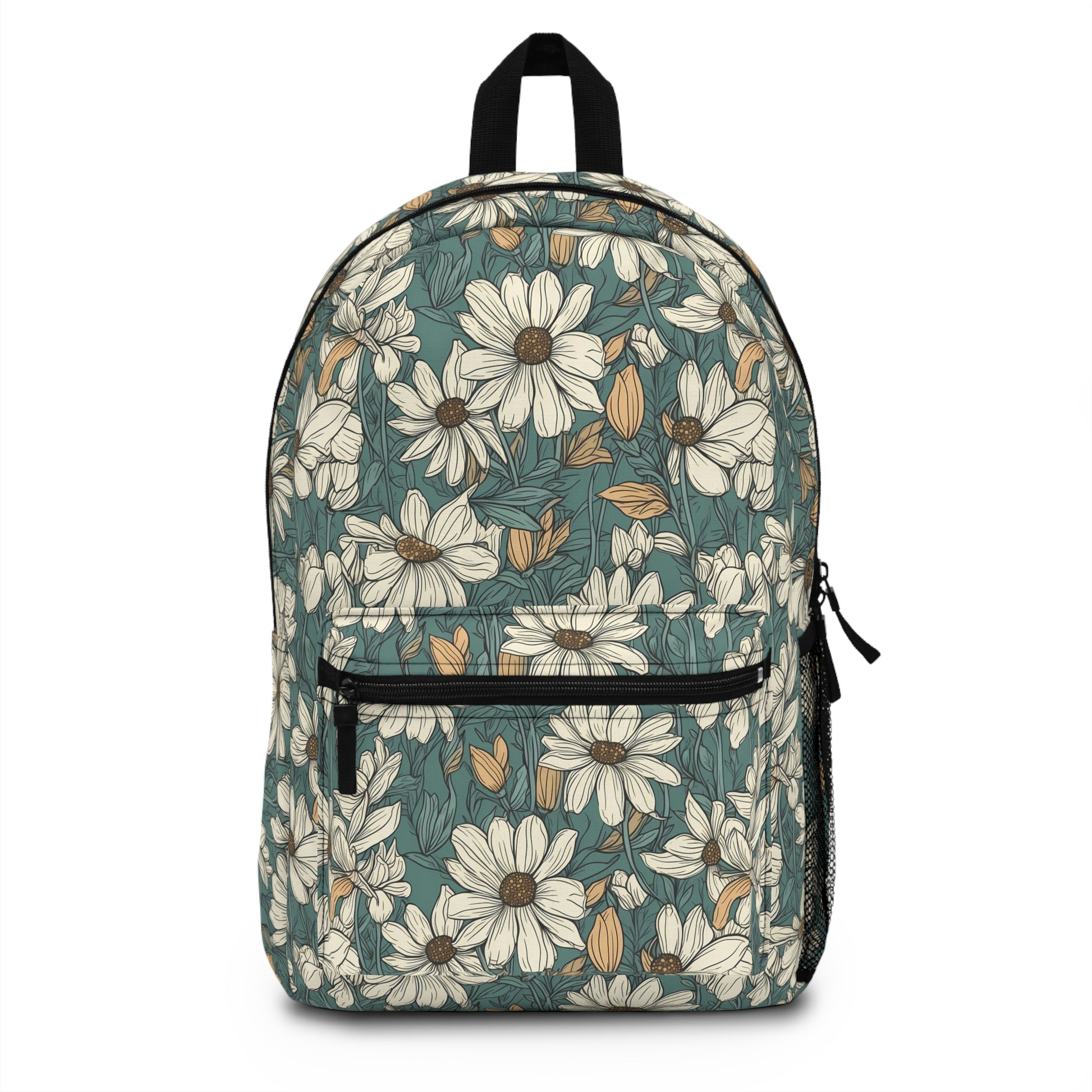 girls green daisy backpack for back to school