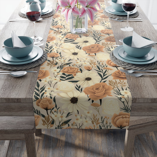 fall flower table runner for fall table decor or Thanksgiving decor