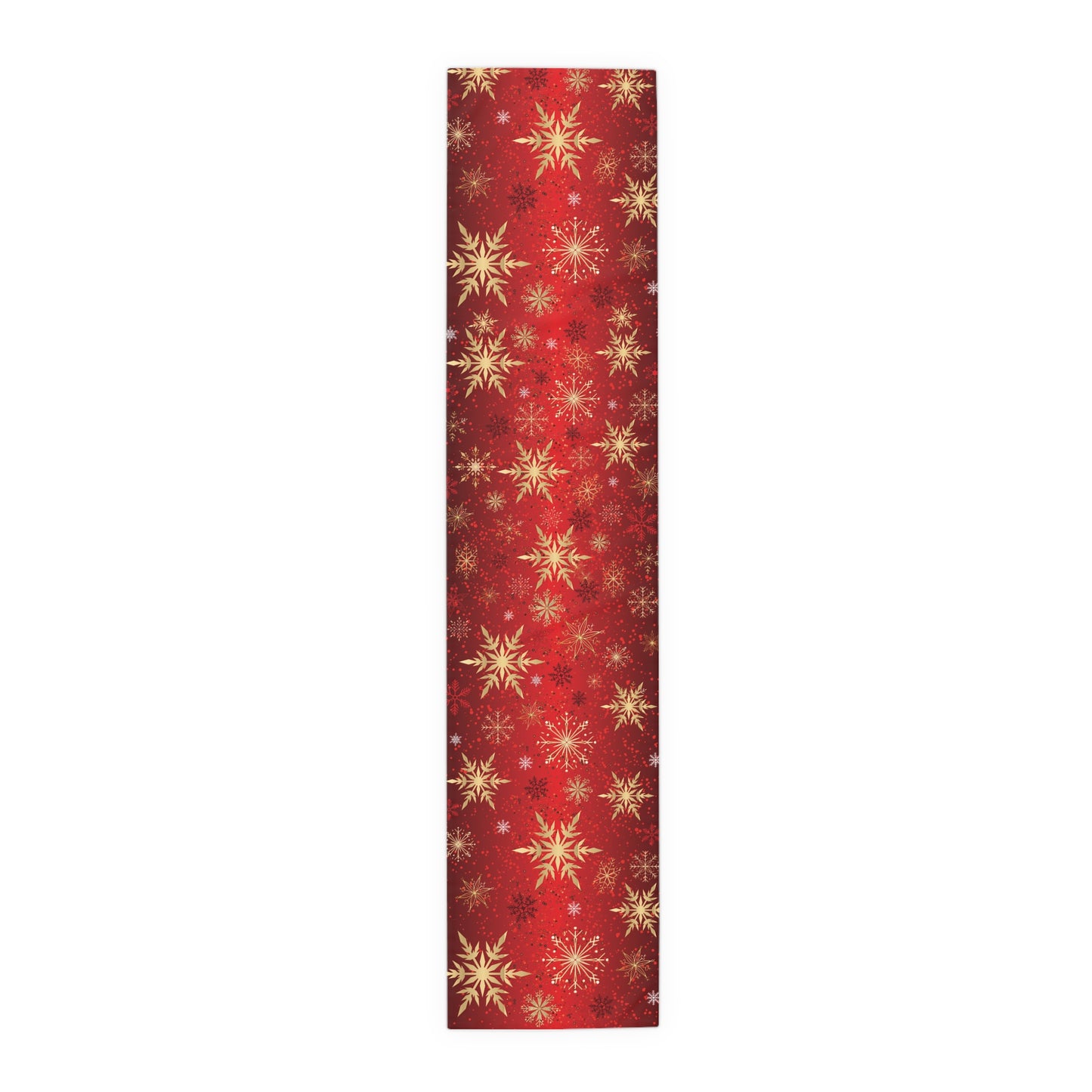 Red And Gold Christmas Snowflake Table Runner