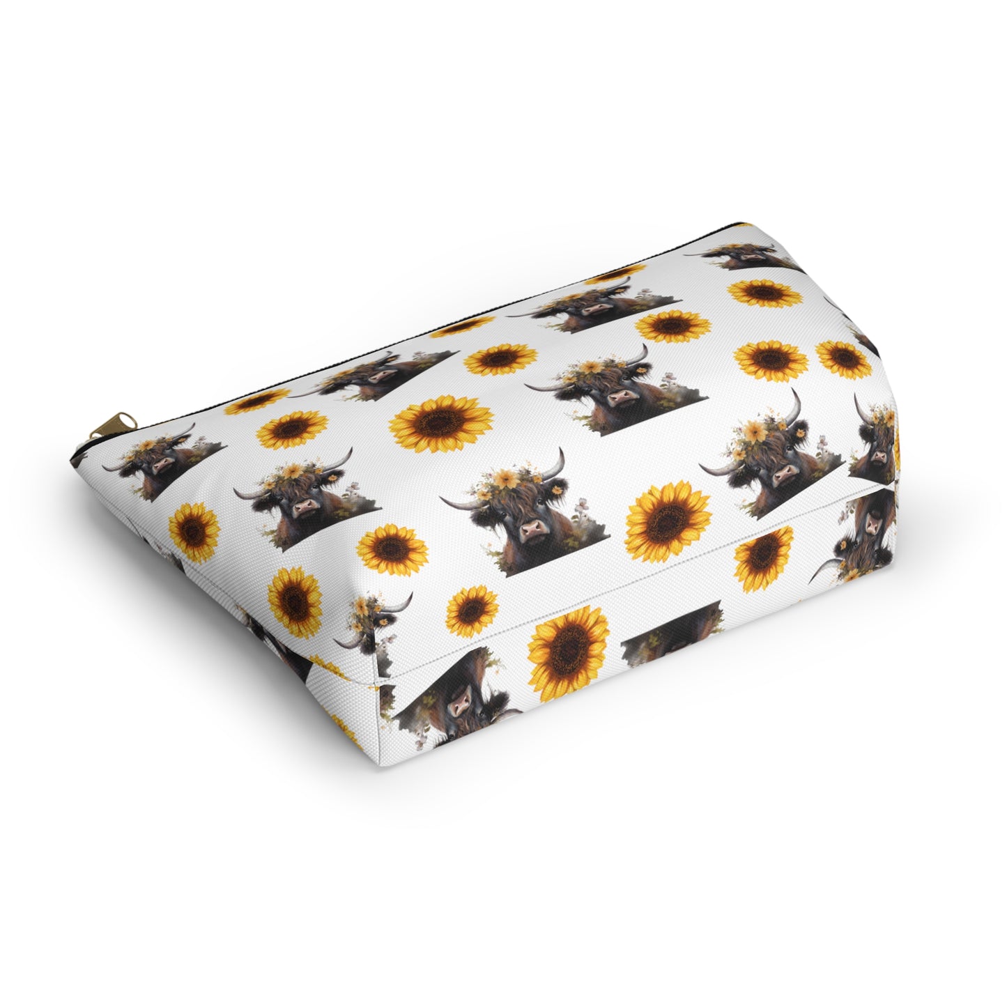 Highland Cow Makeup Bag/ Sunflower Cosmetic Bag