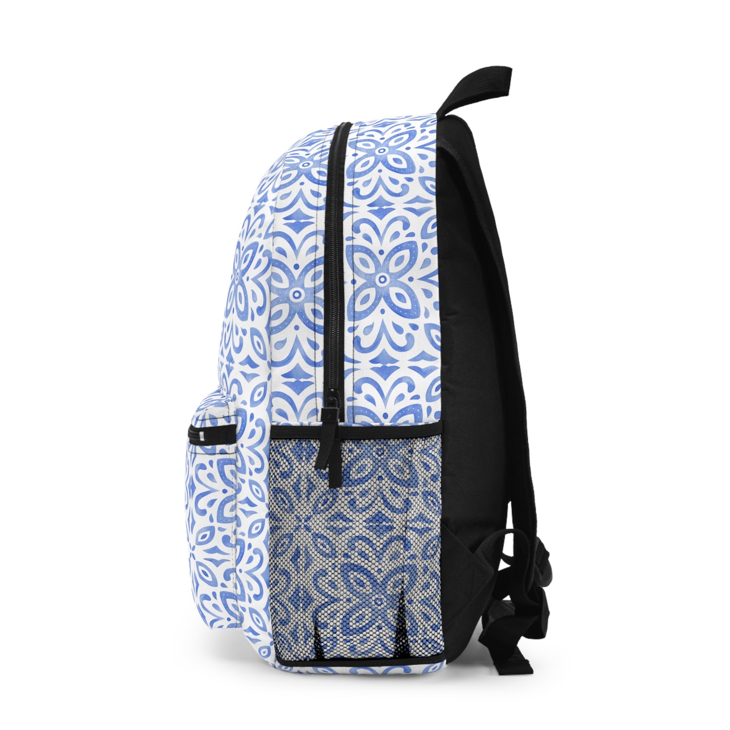 Blue Tile Print Backpack / Personalized Backpack