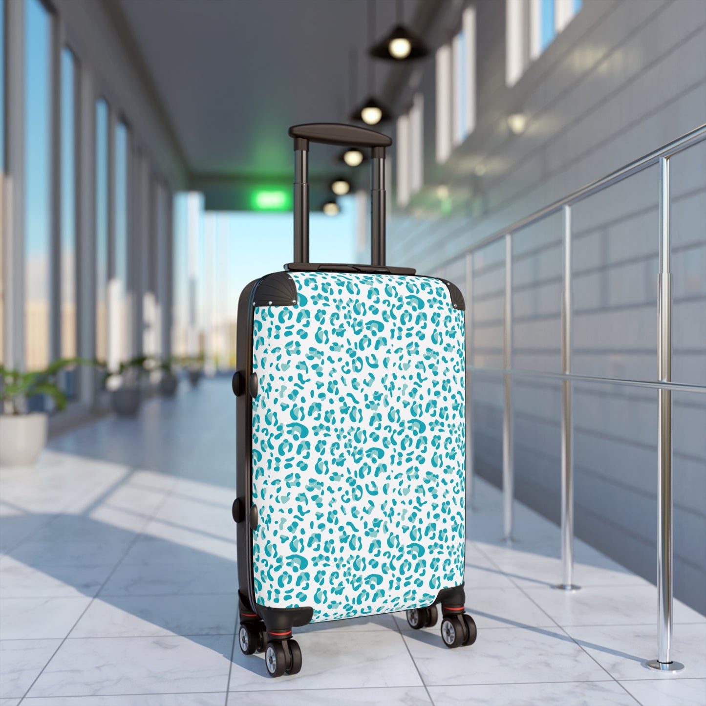 Blue Leopard Print Suitcase / Leopard Print Luggage