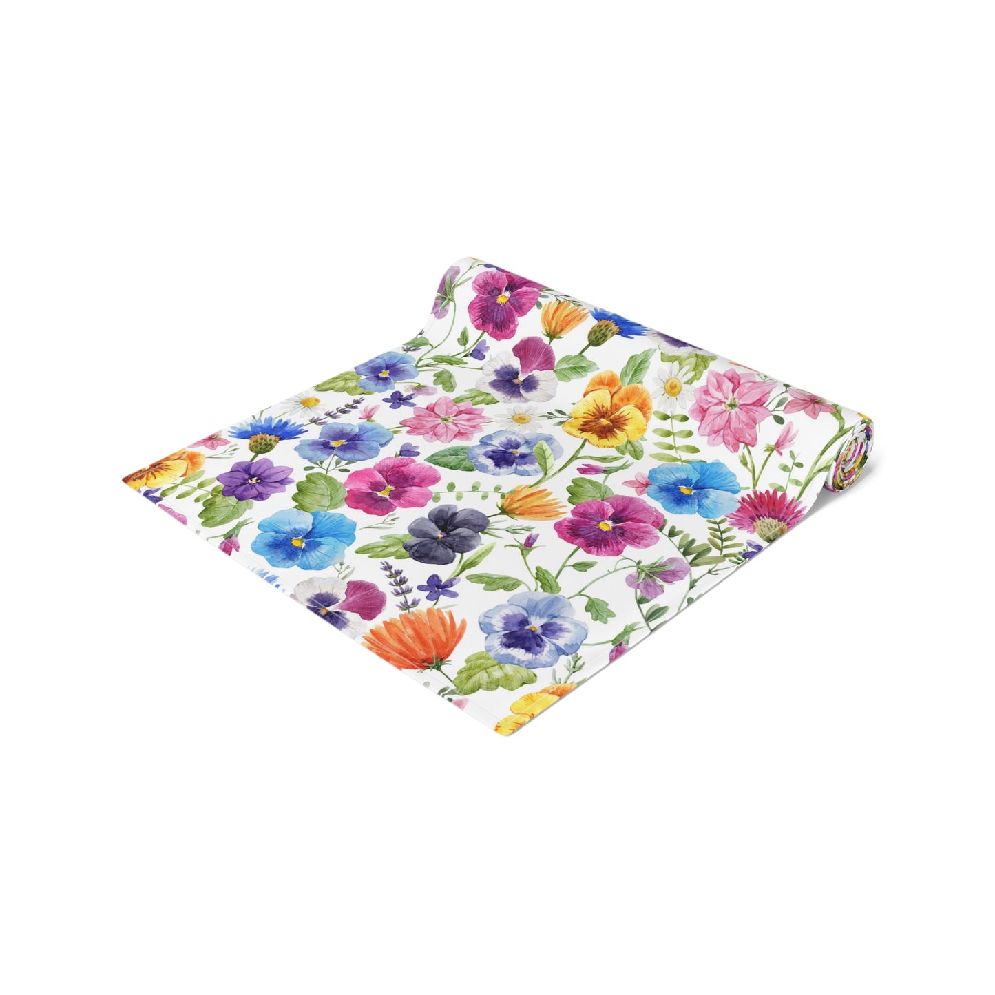 Floral Table Runner / Pansy Table Decor