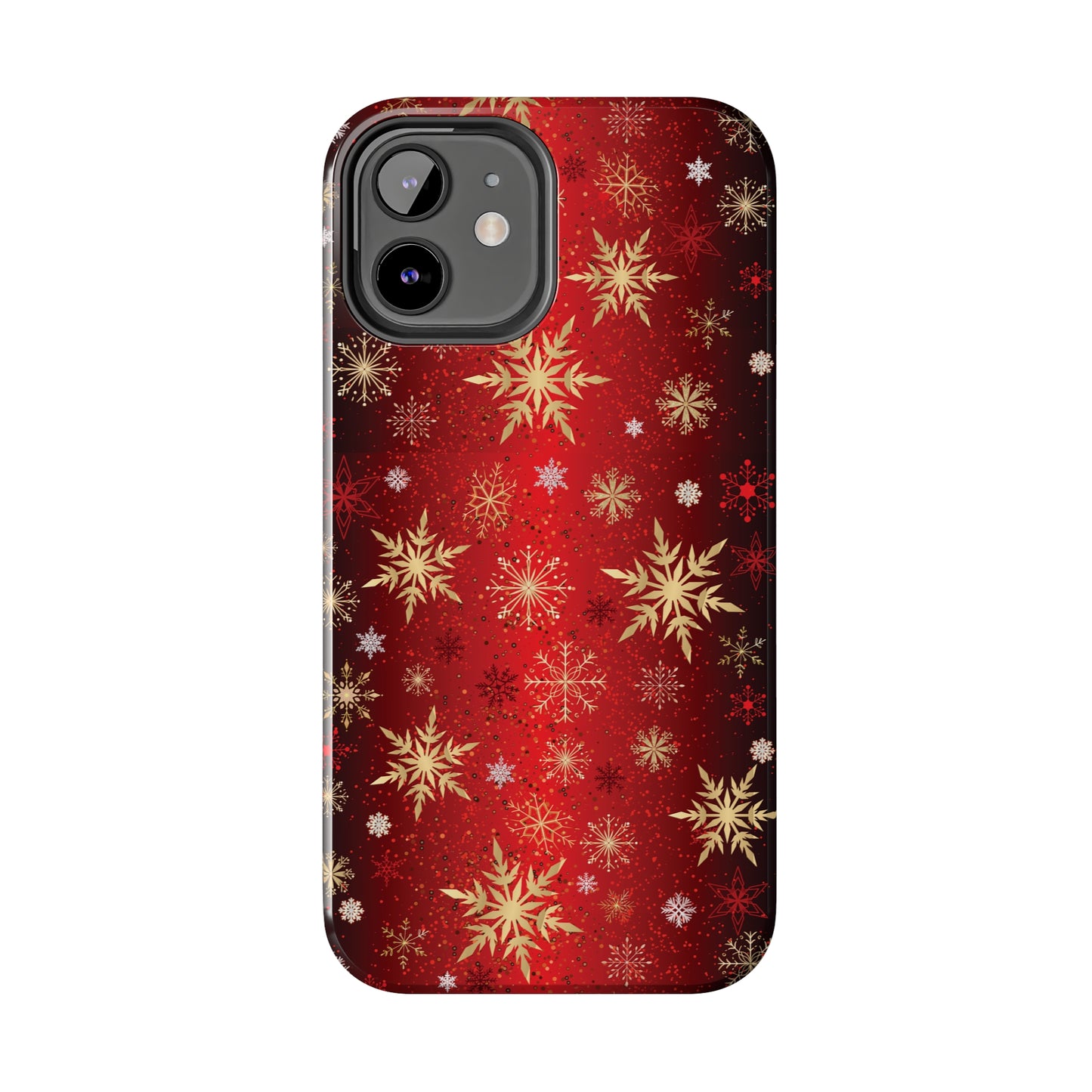 Winter Red And Gold Snowflake Phone Case